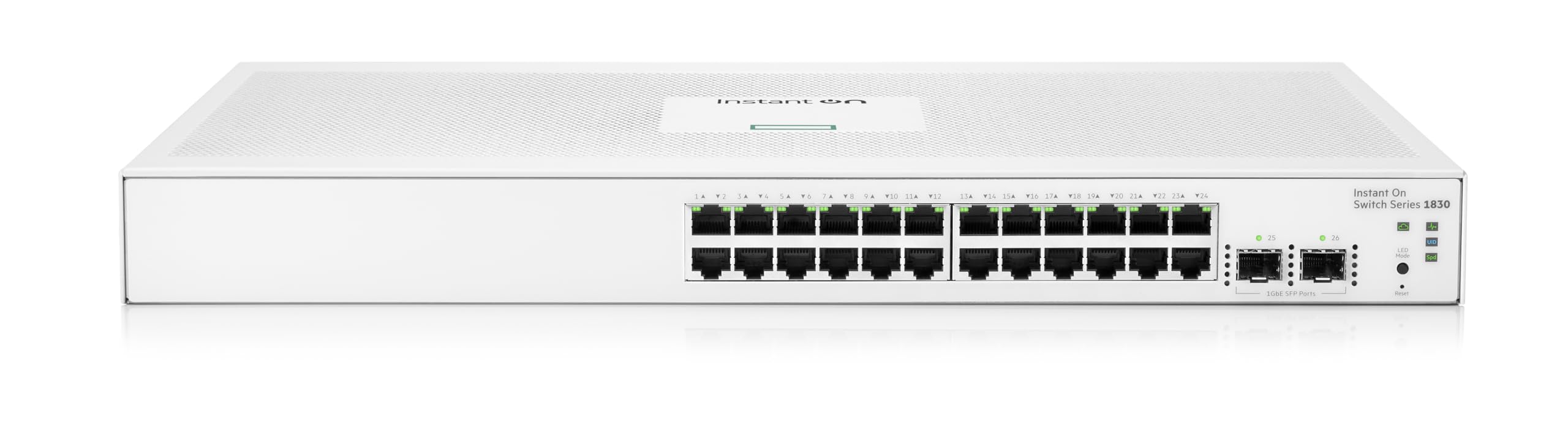 HPE Networking Instant On 1830 24G 2SFP Switch Commutateur intelligent 24 x 10/100/1000 + 2 x Gigabit SFP de bureau
