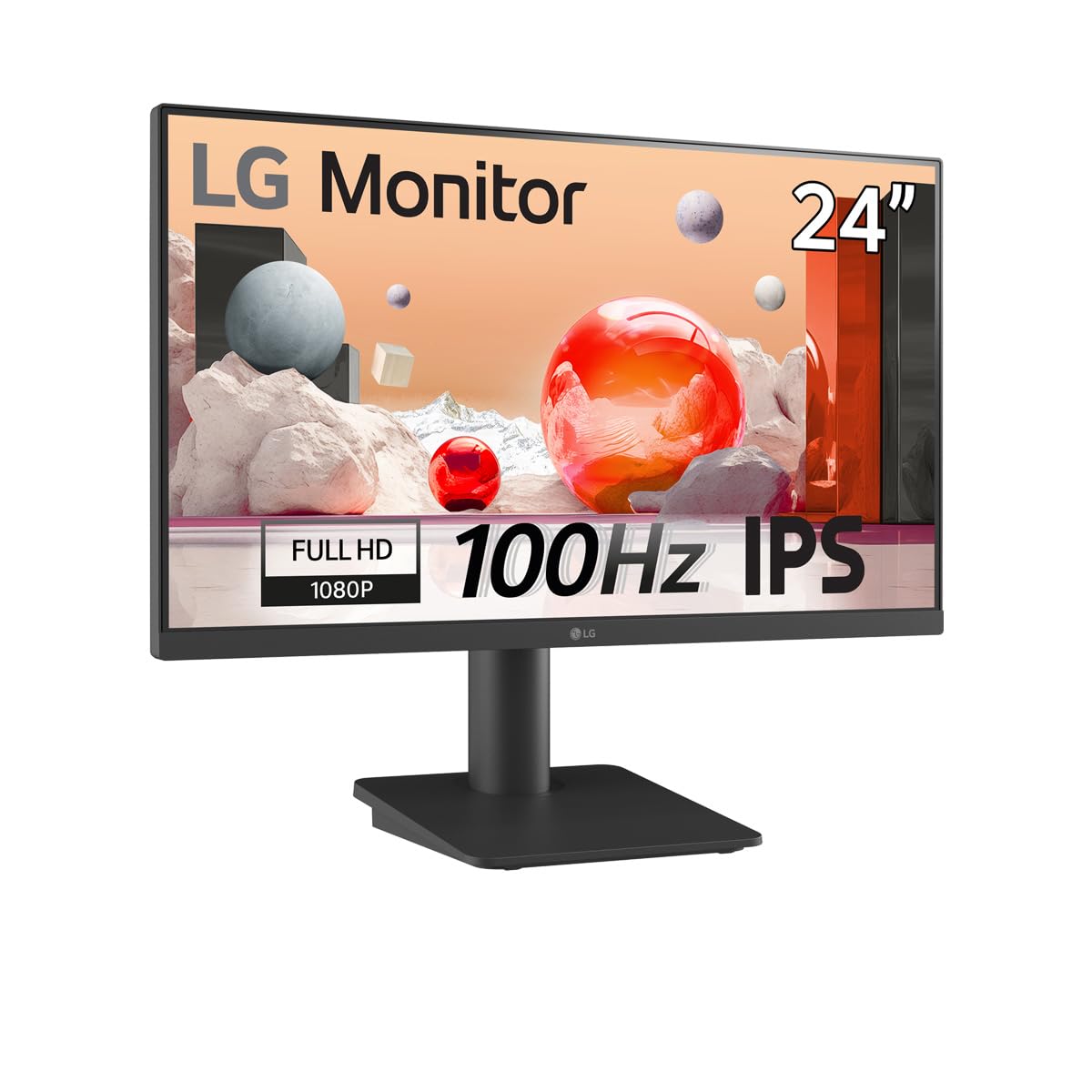 LG - Ecran LED - 24p - 1920x1080 FHD 100 Hz - IPS - 5 ms - Inclinable - Hauteur réglable - Garantie 3 ans