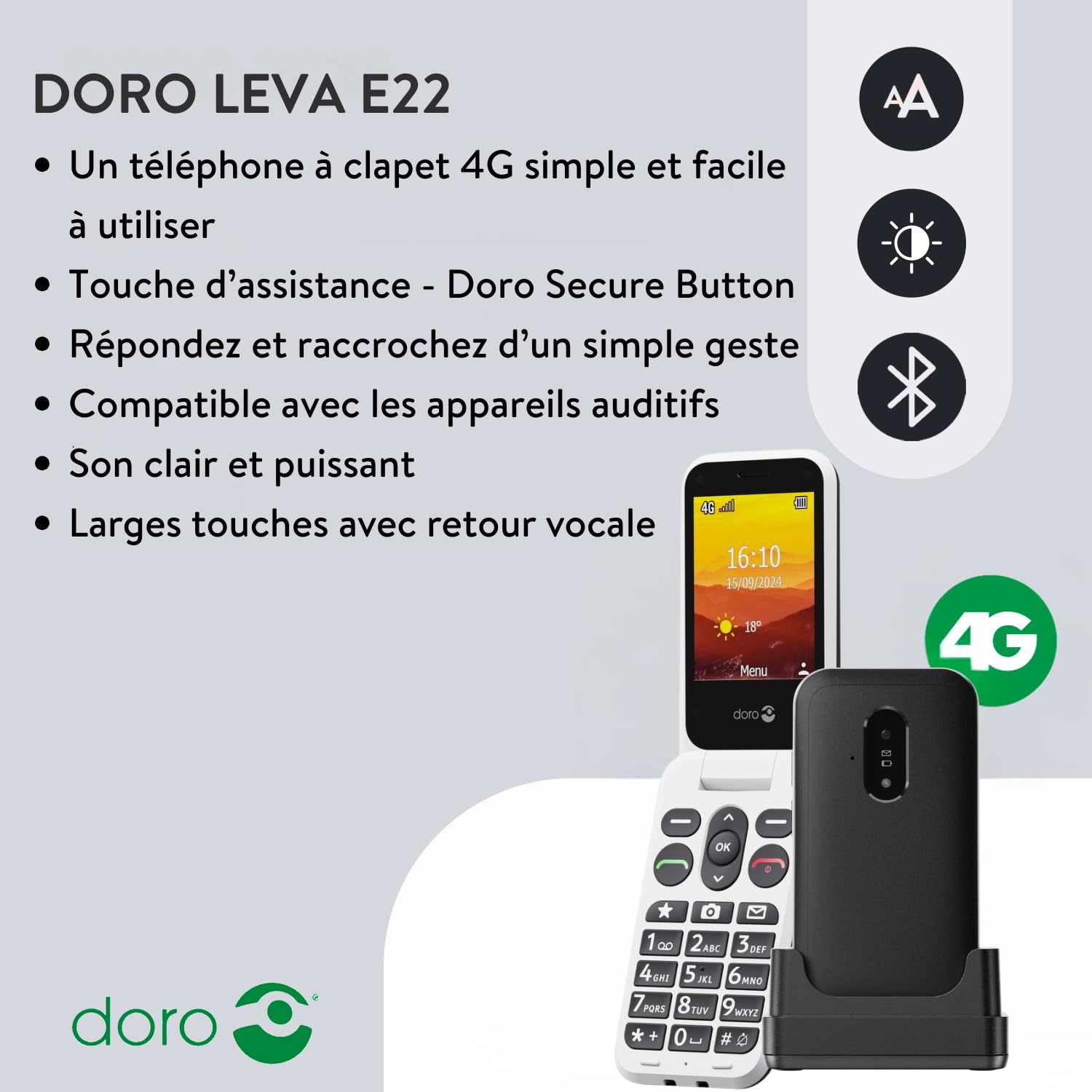 Doro Leva E22 RED/WHITE