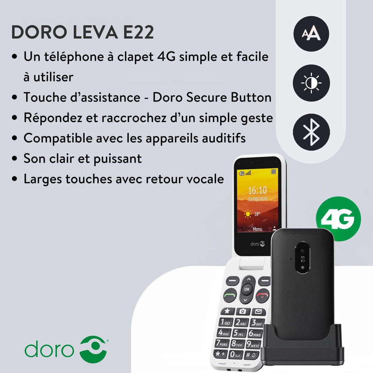Doro Leva E22 RED/WHITE