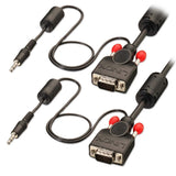 LINDY VGA and Audio Cable M/M Black 10m 15 Way M/M and 3.5mm Stereo M/M DDC