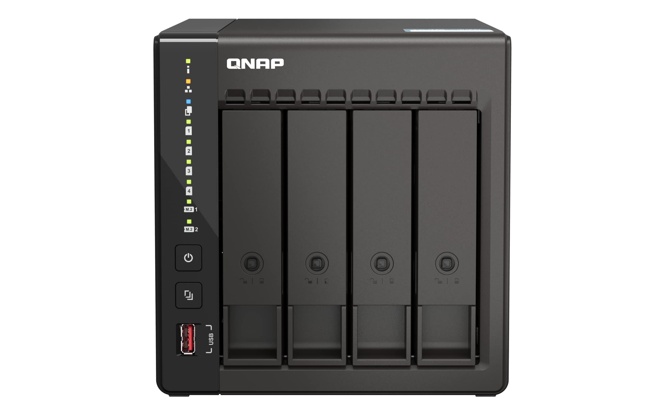 QNAP TS-453E-8G 4-bay desktop NAS Intel Celeron J6412 4C 2.0GHz burst 2.6GHz onboard 8Go RAM 2xHDMI 1.4b 2xM.2 2280 PCIe slots
