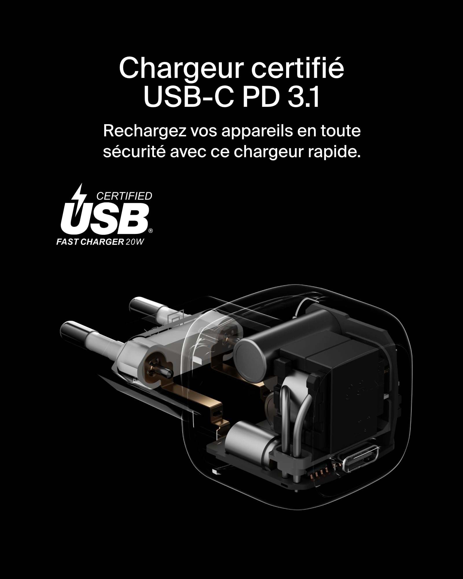 BELKIN 20W USB PD Wall Charger with PPS WHT