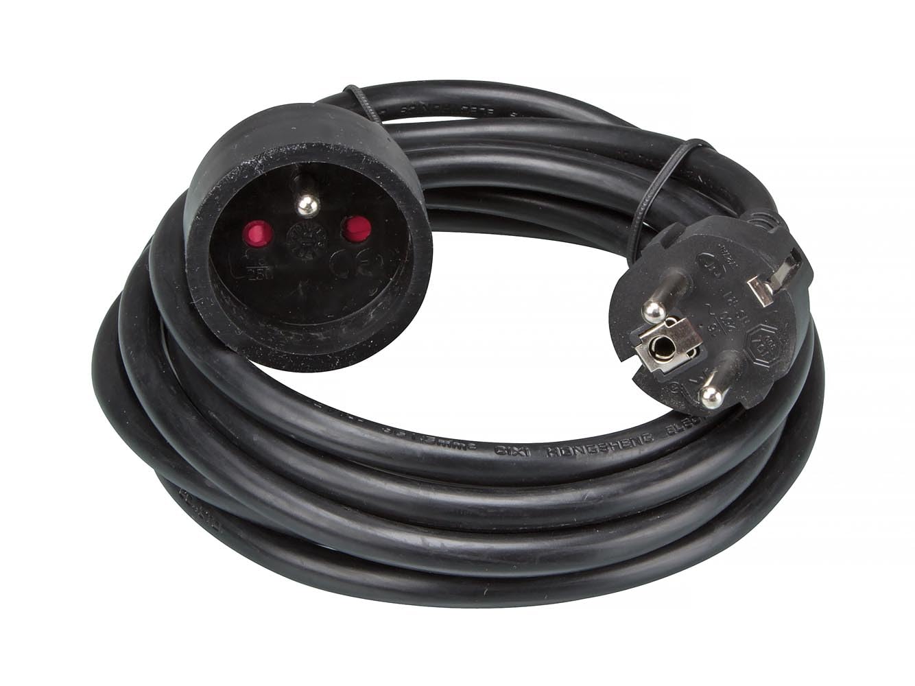 Rallonge secteur tripolaire noire - 3,0 m