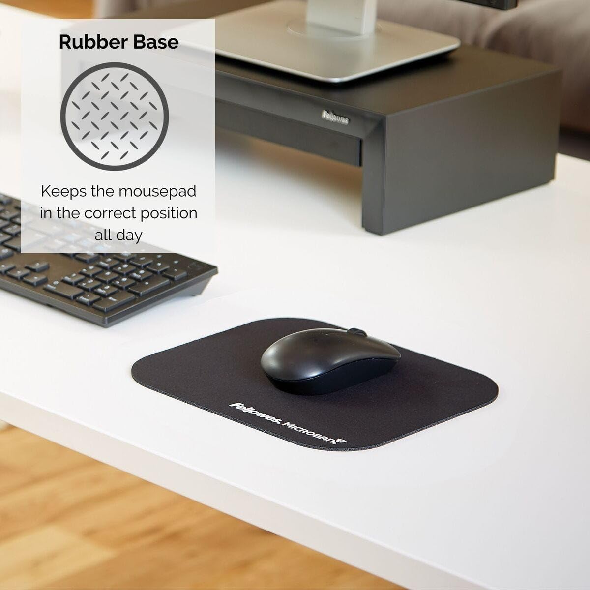 FELLOWES Tapis de souris Microban® Argent - Antibactérien