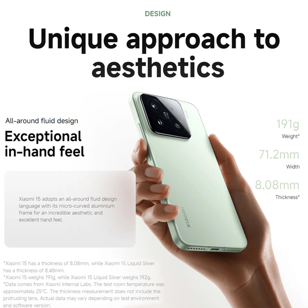 "Xiaomi 15 16,1 cm (6,36"") Double SIM 5G 12 Go 256 Go 5240 mAh Noir"