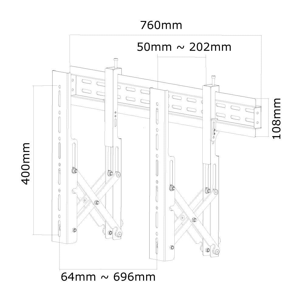 NEOMOUNTS LED-VW1000BLACK Support mural pour mur dimages 40-75p - extraire - max 50 kg