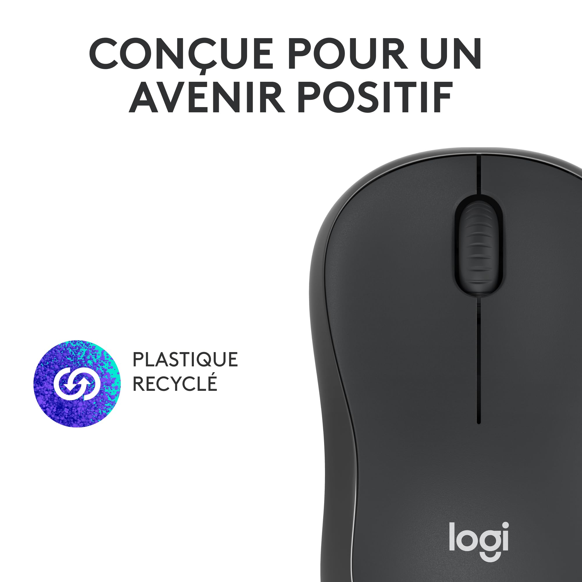 LOGITECH M240 Silent Mouse right and left-handed optical 3 buttons wireless Bluetooth graphite