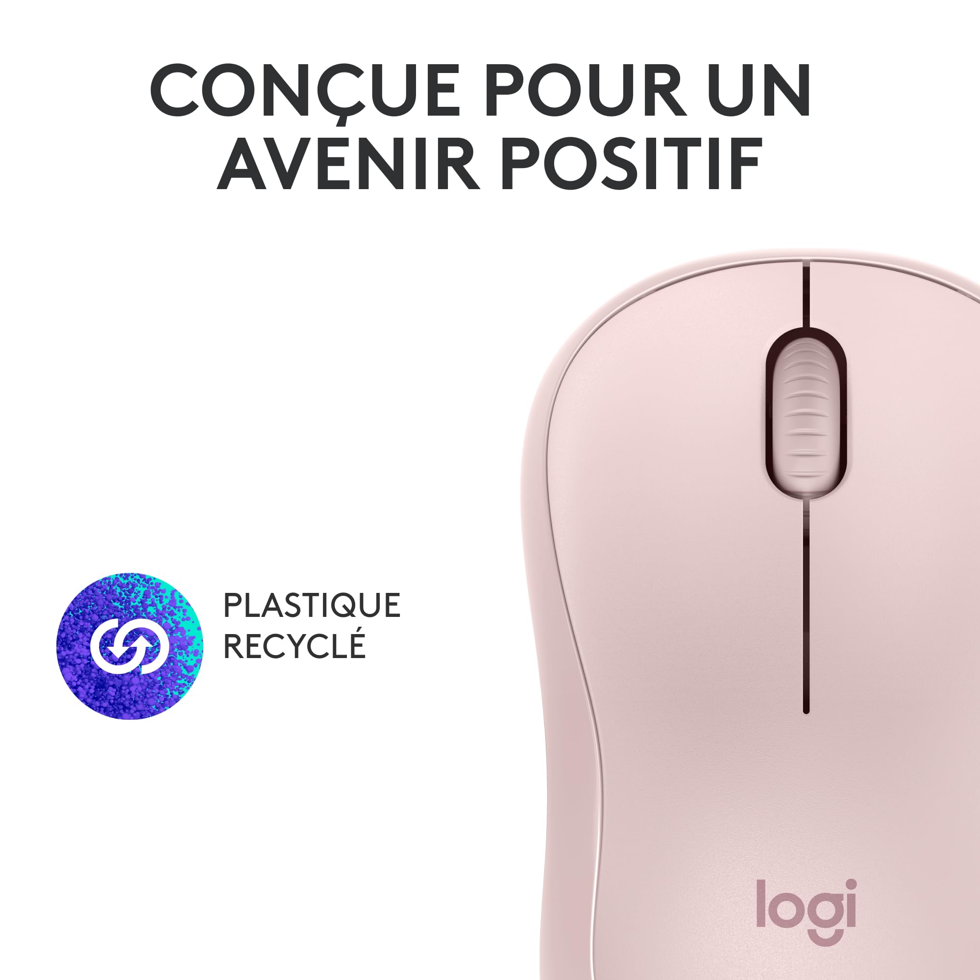 LOGITECH M240 Silent Mouse right and left-handed optical 3 buttons wireless Bluetooth rose
