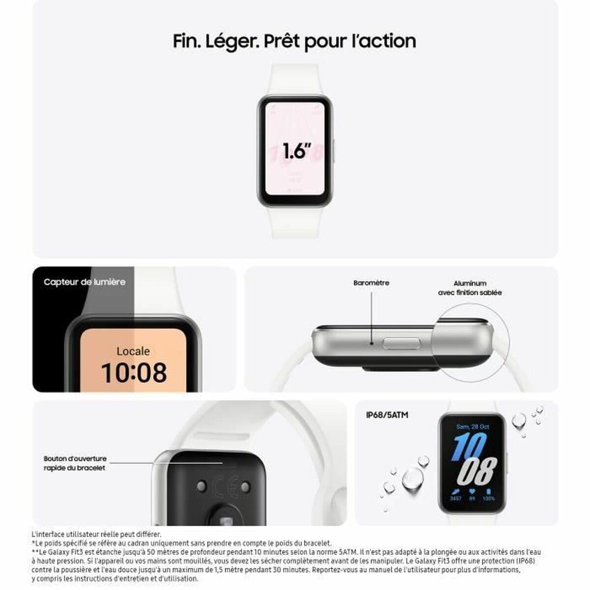 Galaxy Fit3 Argent