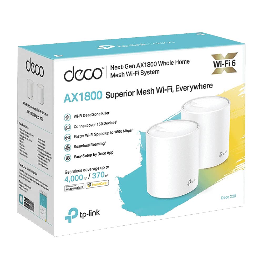 TP-Link Deco X20 (2-pack) Bi-bande (2,4 GHz / 5 GHz) Wi-Fi 5 (802.11ac) Blanc Interne