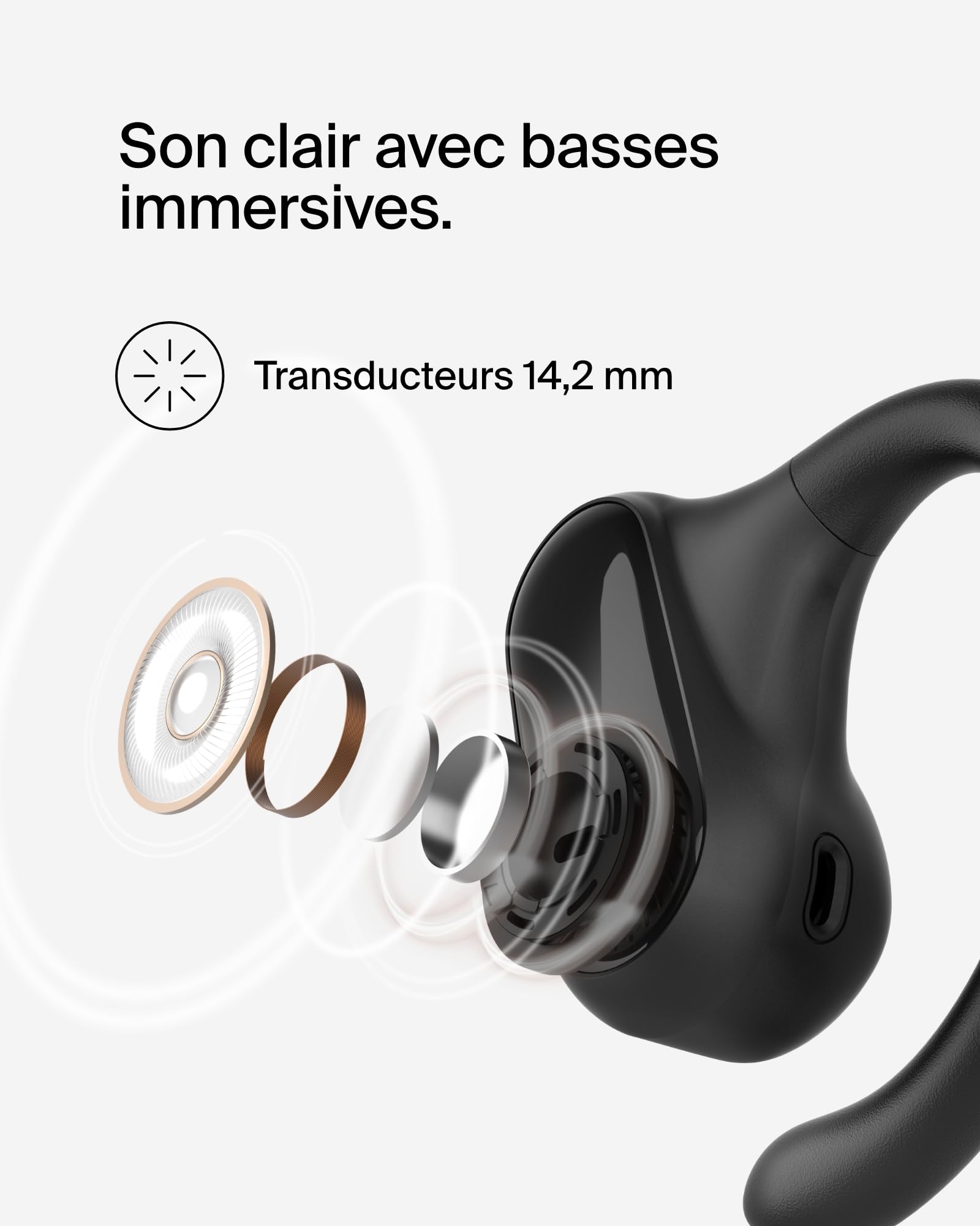 BELKIN Clearfit Open-Ear Wireless Earbuds Black