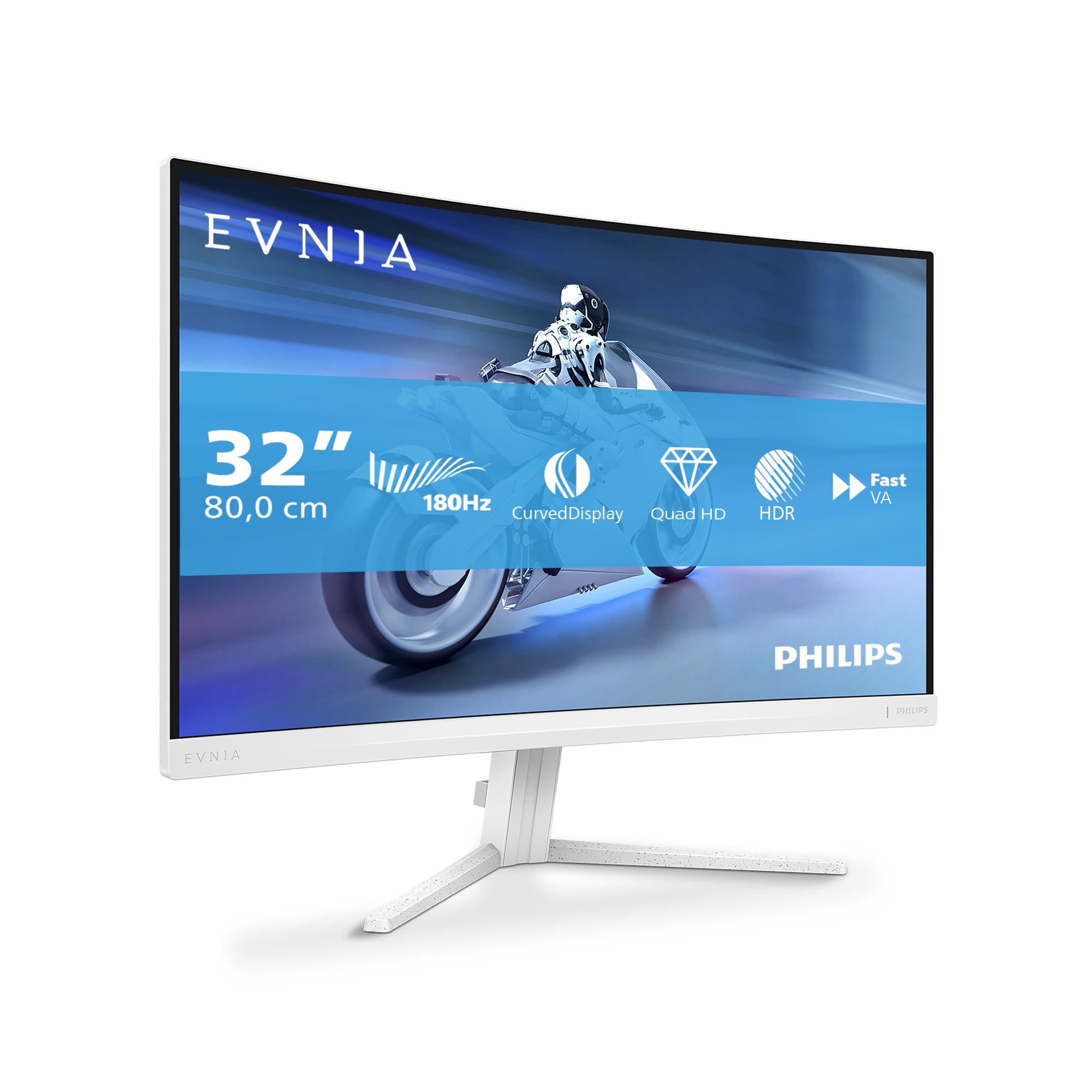 PHILIPS 31.5p 2560x1440 VA Curved 1500R 130mm EVNIA 5000 Ambiglow Curved QHD 2K 180Hz Fast VA 1ms GtG HDR10