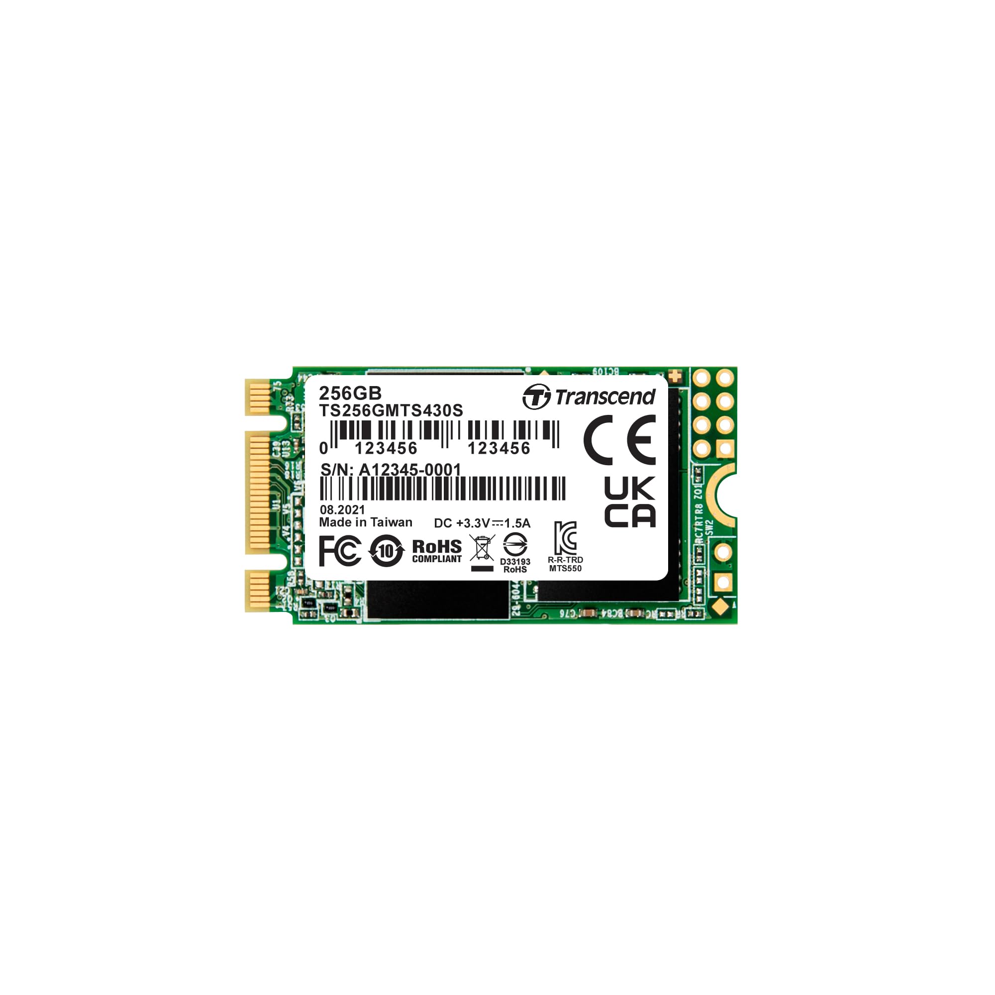 TRANSCEND 256Go M.2 2242 SSD SATA3 B+M Key TLC