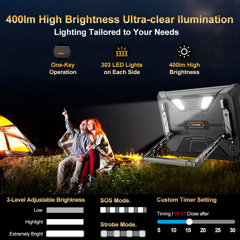 Blackview Active 12 Pro (Tablette Robuste 5G - Ecran 11''  - 256 Go, 12 Go RAM - 30 000 mAh) Noir