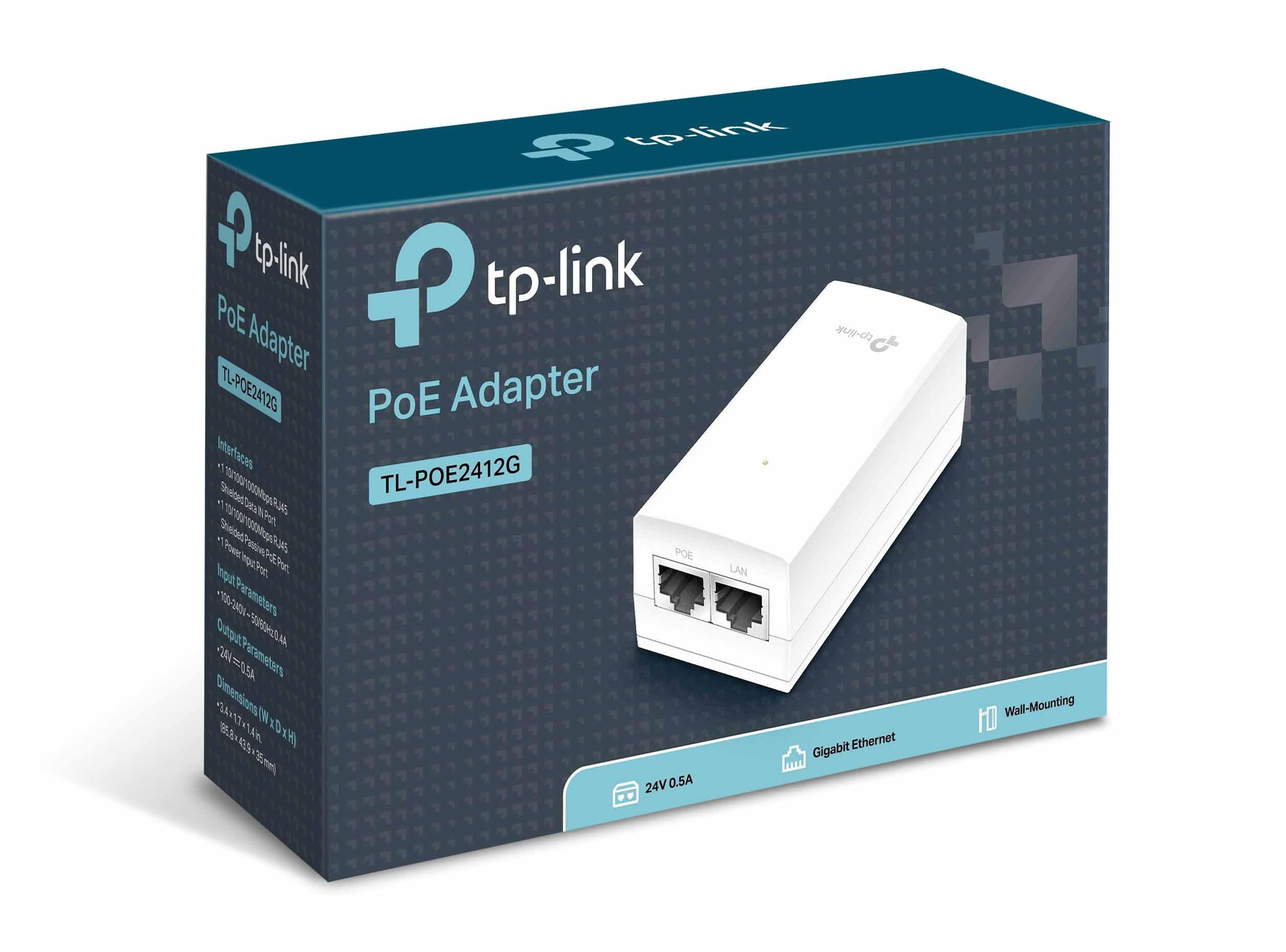 TP-LINK TL-POE2412G 24V passive PoE Injector Adapter 12W PoE Power plastic