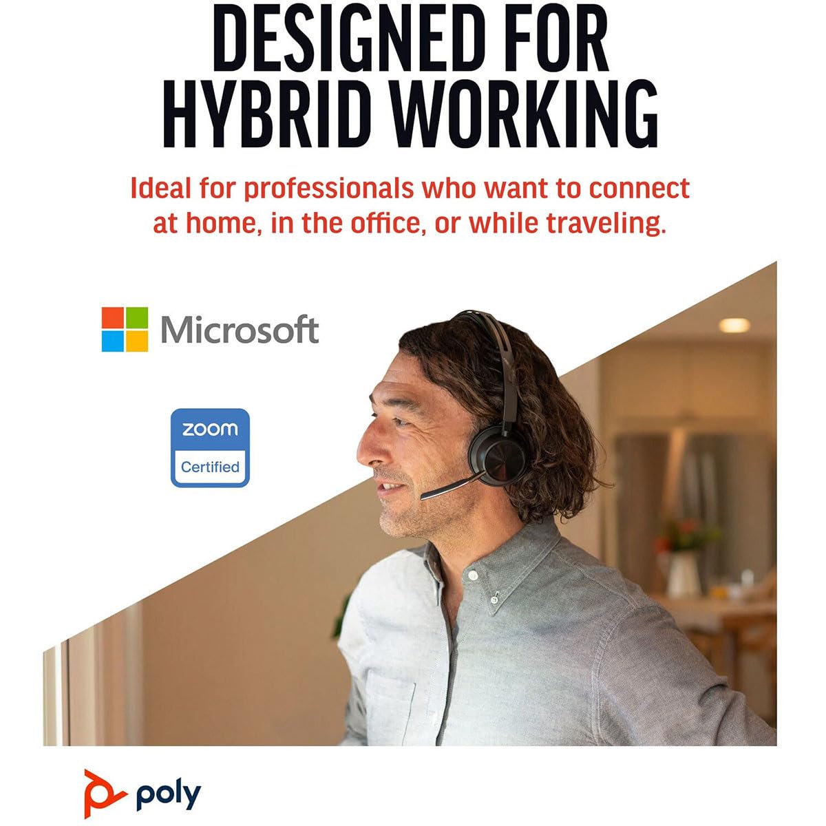 HP Poly Voyager Focus 2 USB-C Bluetooth Headset +USB-C/A Adapter +Charging Stand