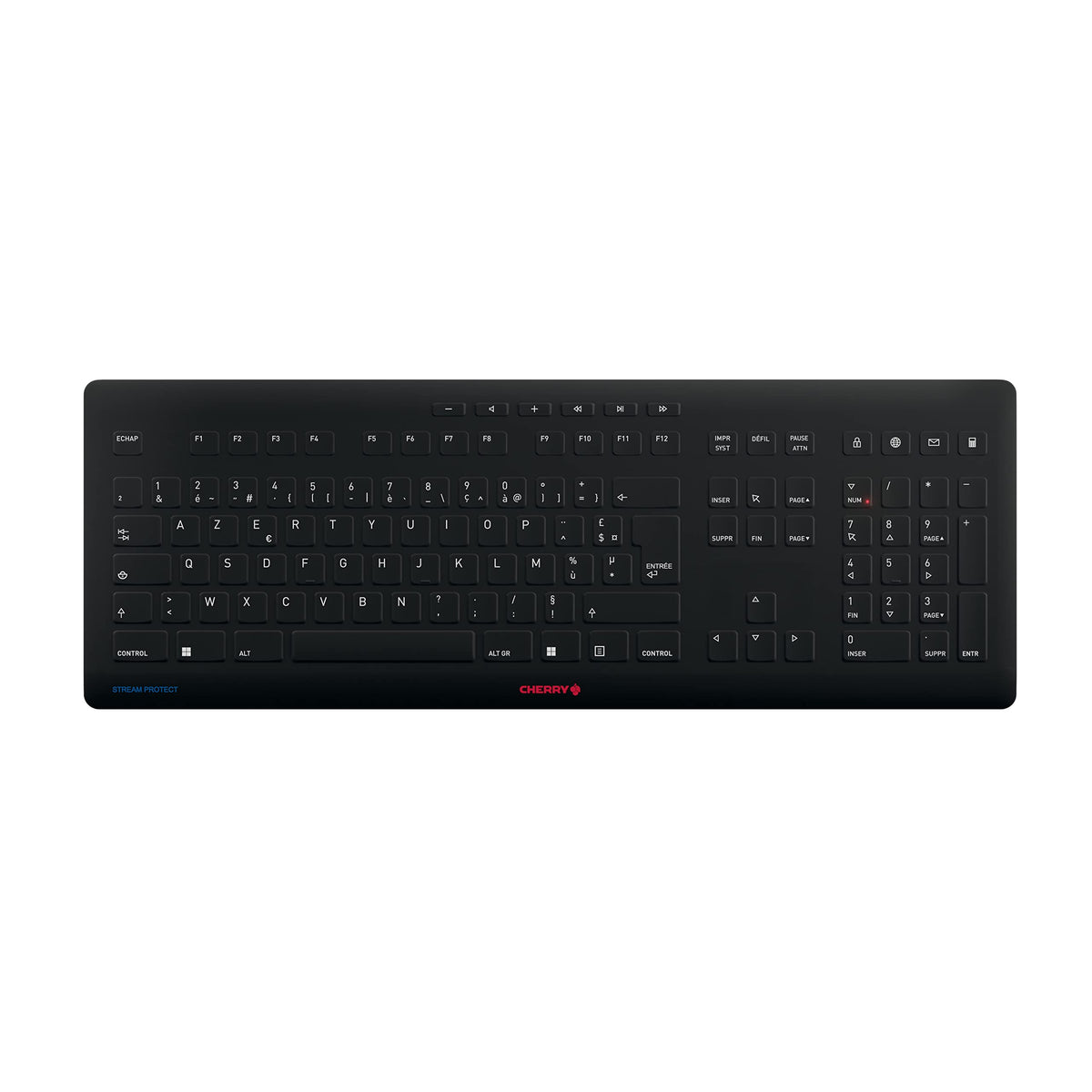 CHERRY Clavier Stream Protect AZERTY USB noir