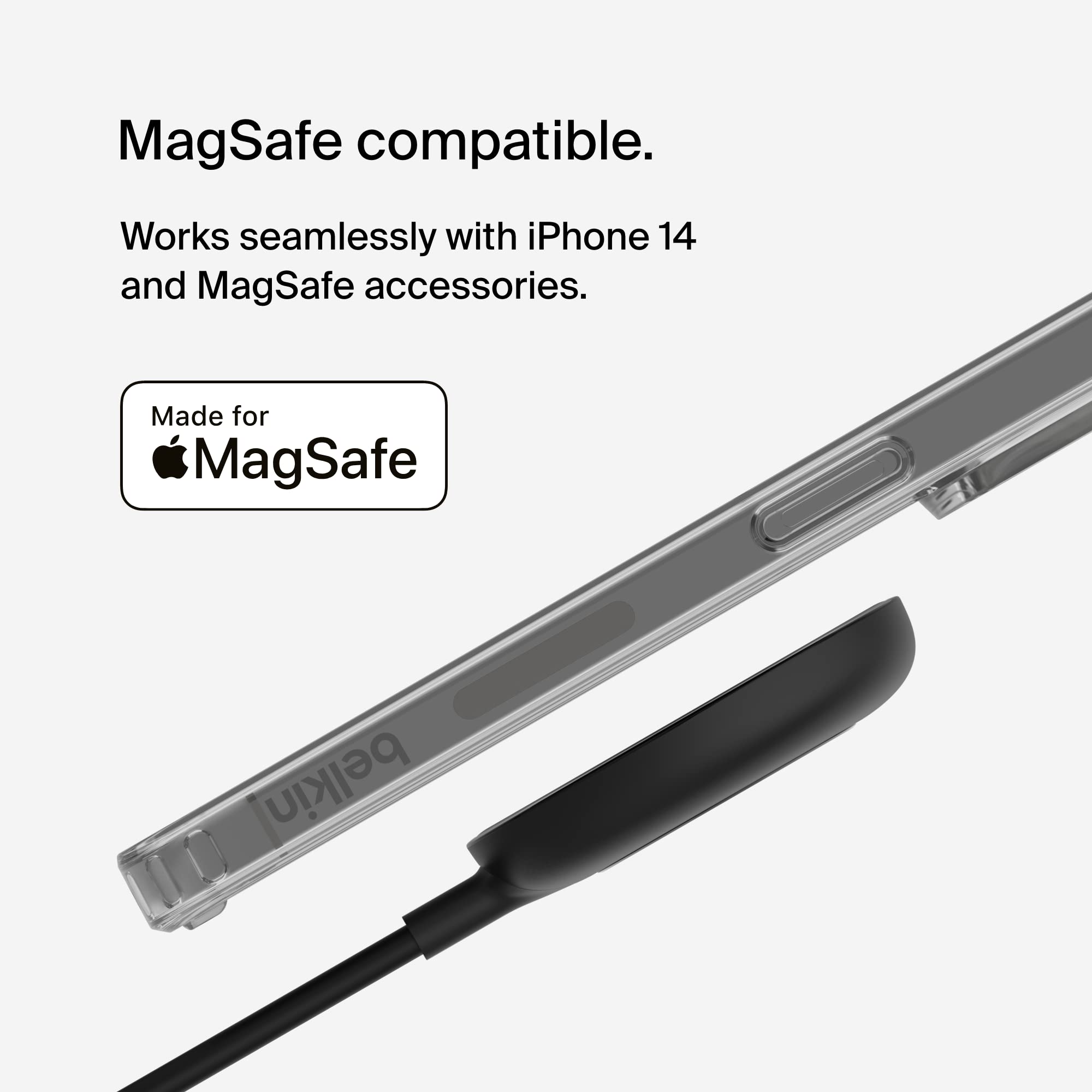 BELKIN SheerForce Magnetic Anti-Microbial Protective Case for iPhone 14 - clear