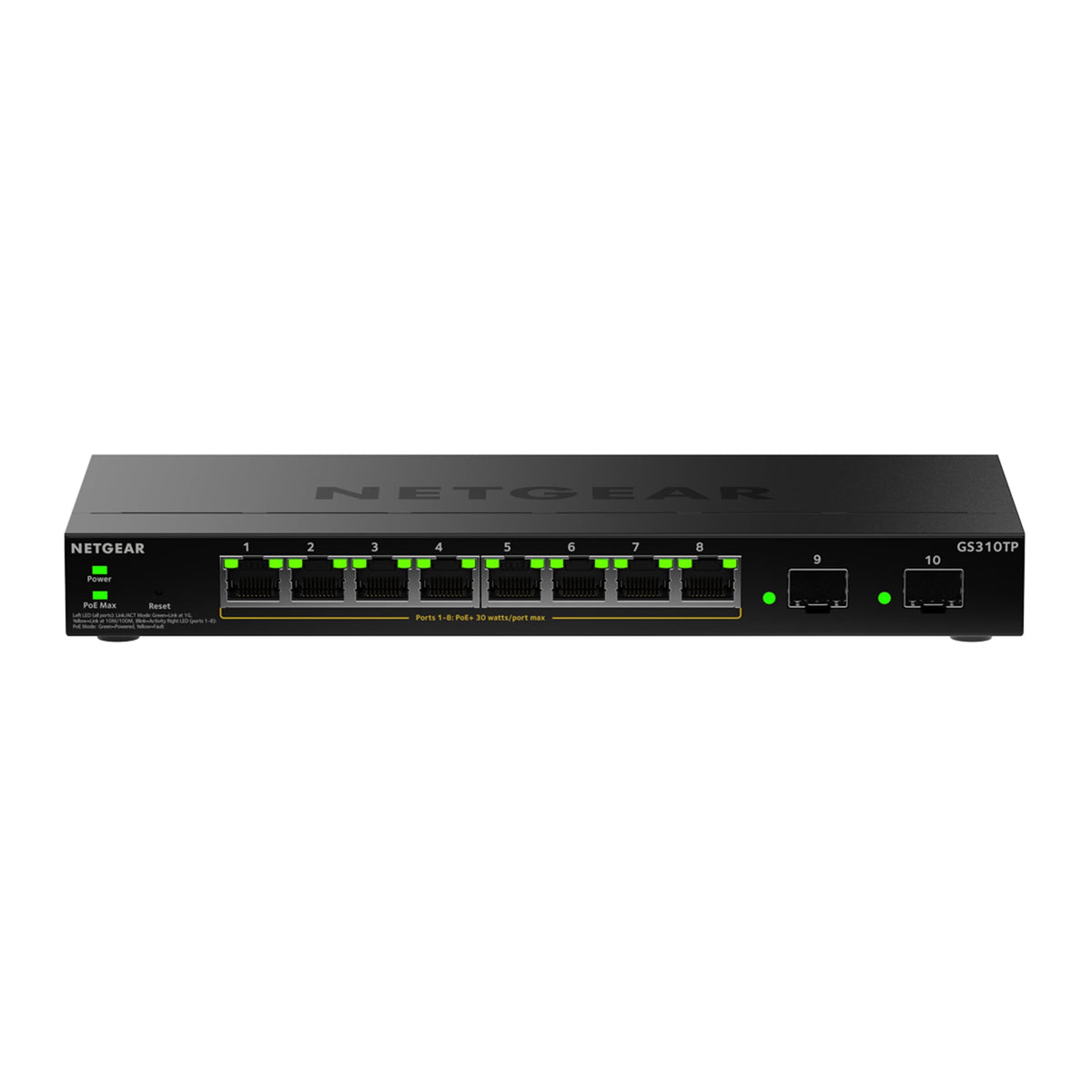 NETGEAR S350 Series 8-Port Gigabit Ethernet PoE+ Smart Managed Essentials Switch with 2 Dedicated SFP Ports