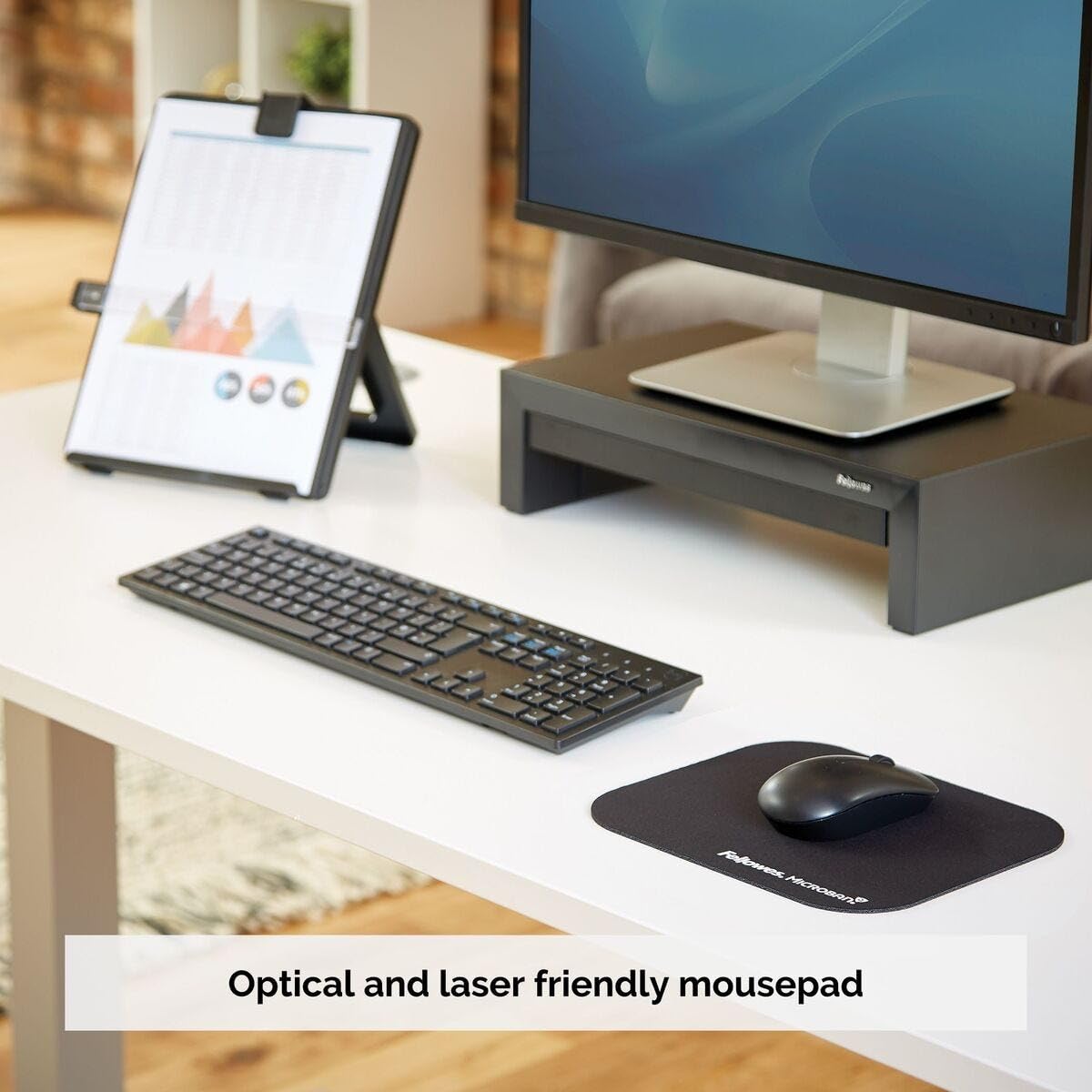 FELLOWES Tapis de souris Microban® Argent - Antibactérien