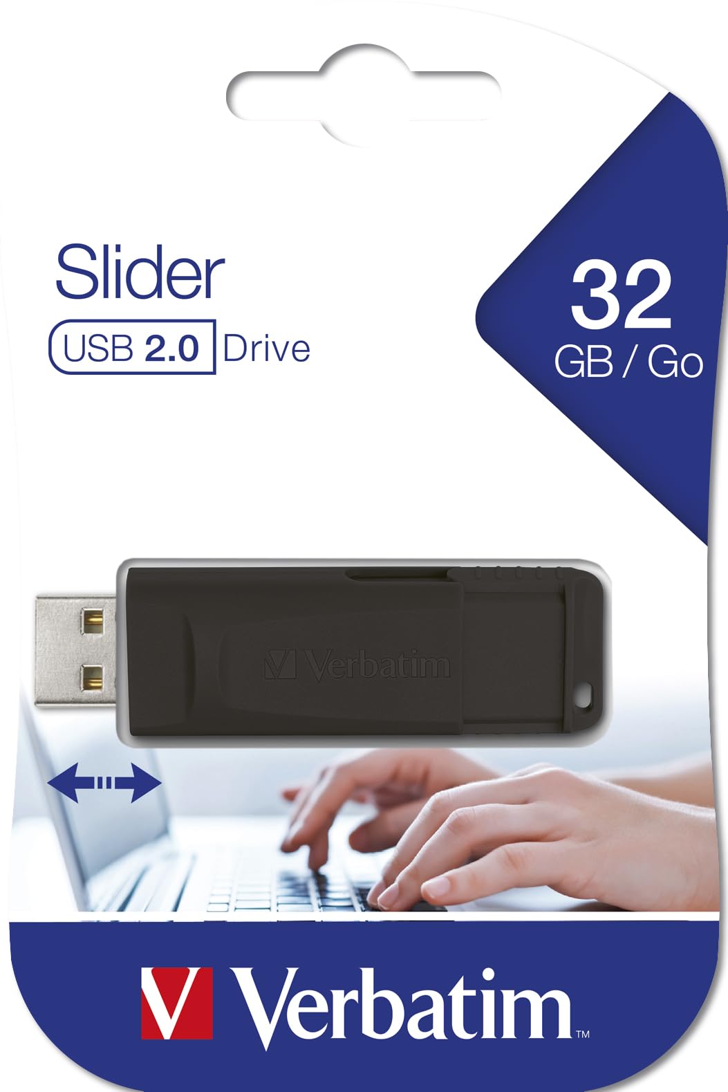 USB DRIVE 2.0 STORE N GO SLIDER 32GB BLA
