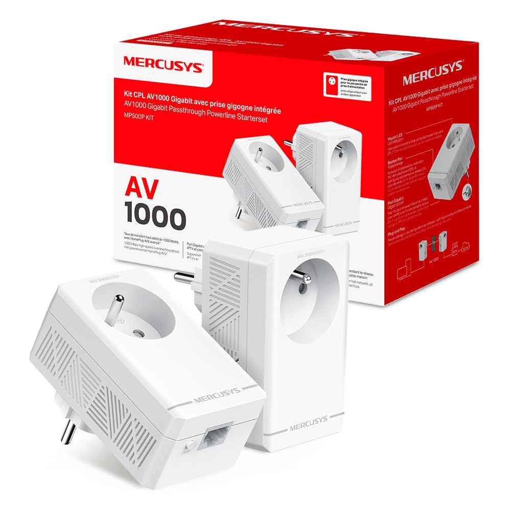 TP-LINK AV1000 Gigabit Passthrough Powerline Starter Kit