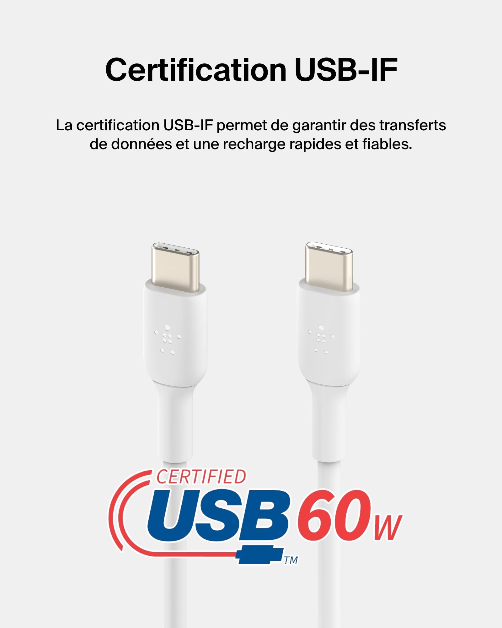 BELKIN BOOST CHARGE USB-C to USB-C 2.0 Cable PVC 1M White