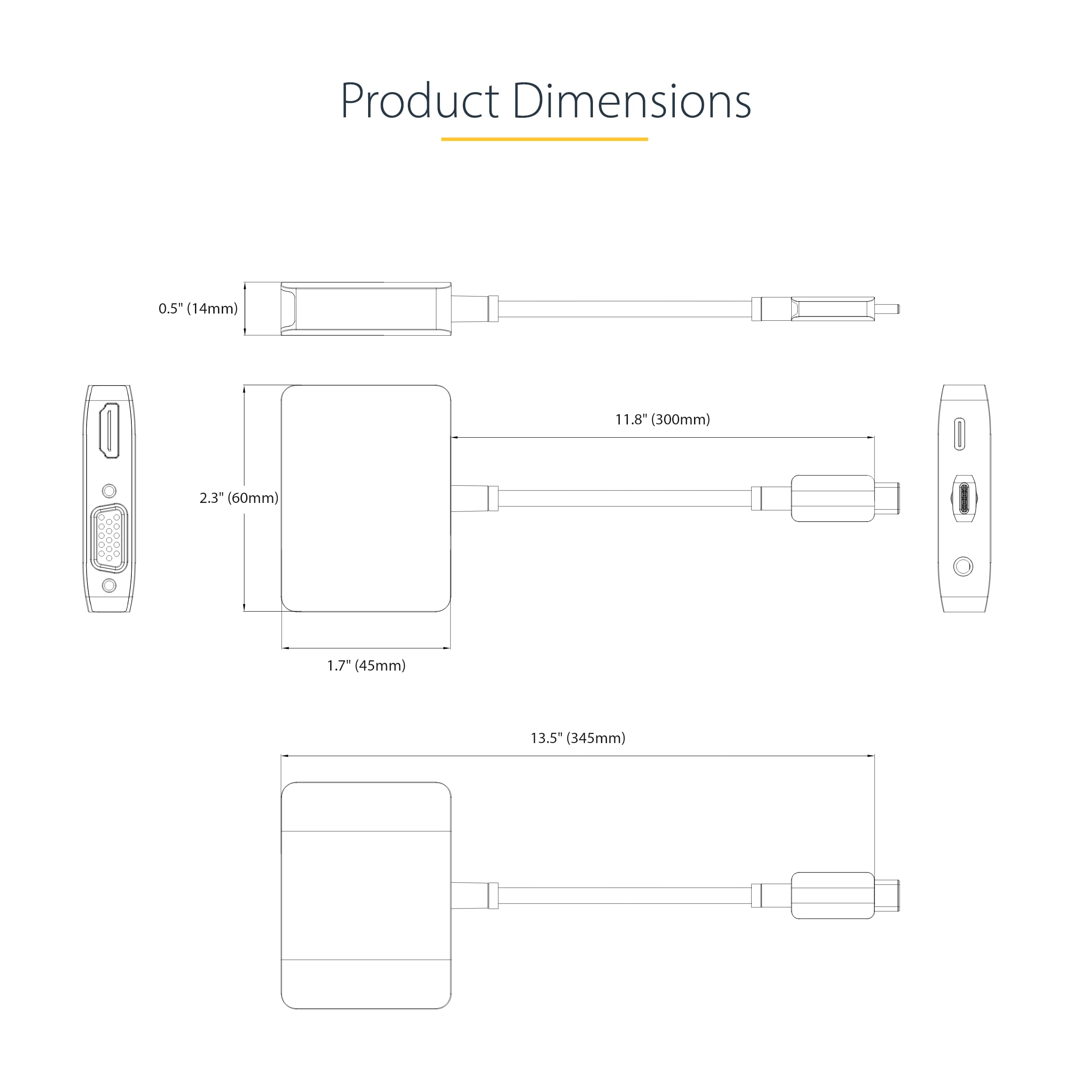 USB C Video Adpt HDMI/VGA 4K HDR PD