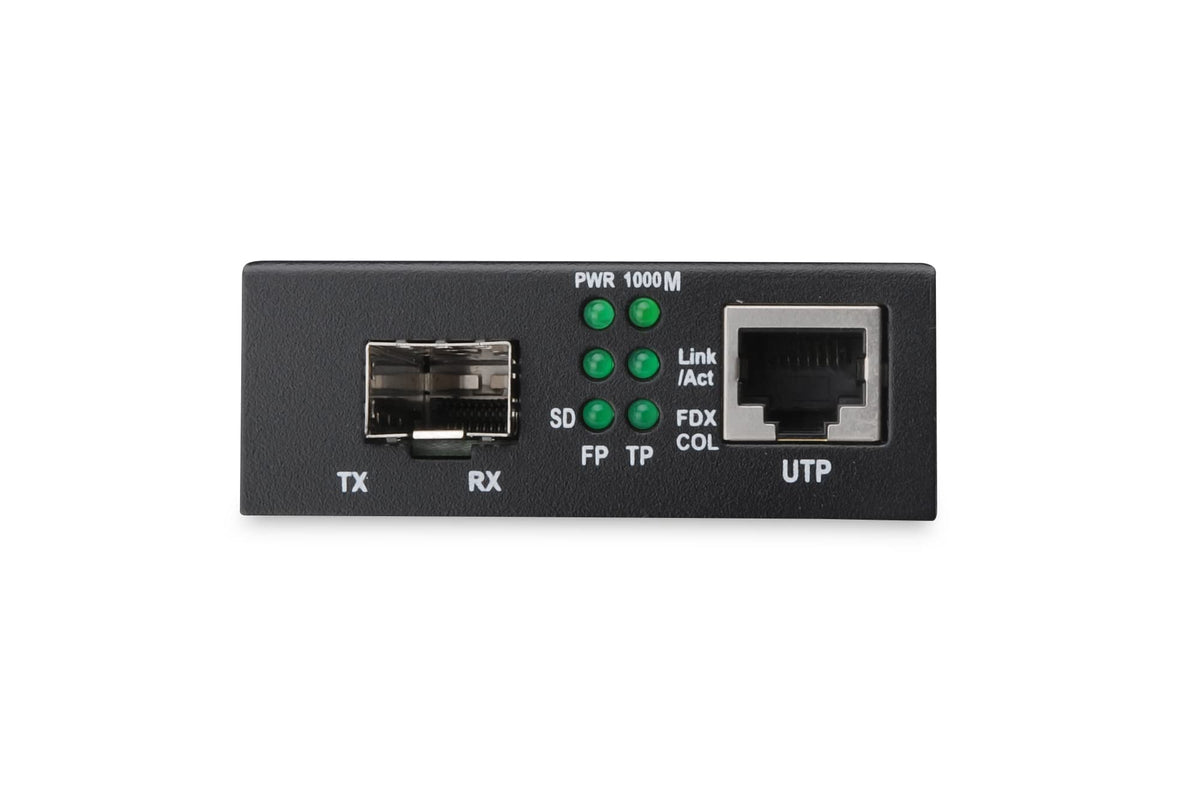 Digitus DN-82130 convertisseur de support réseau 1000 Mbit/s Noir