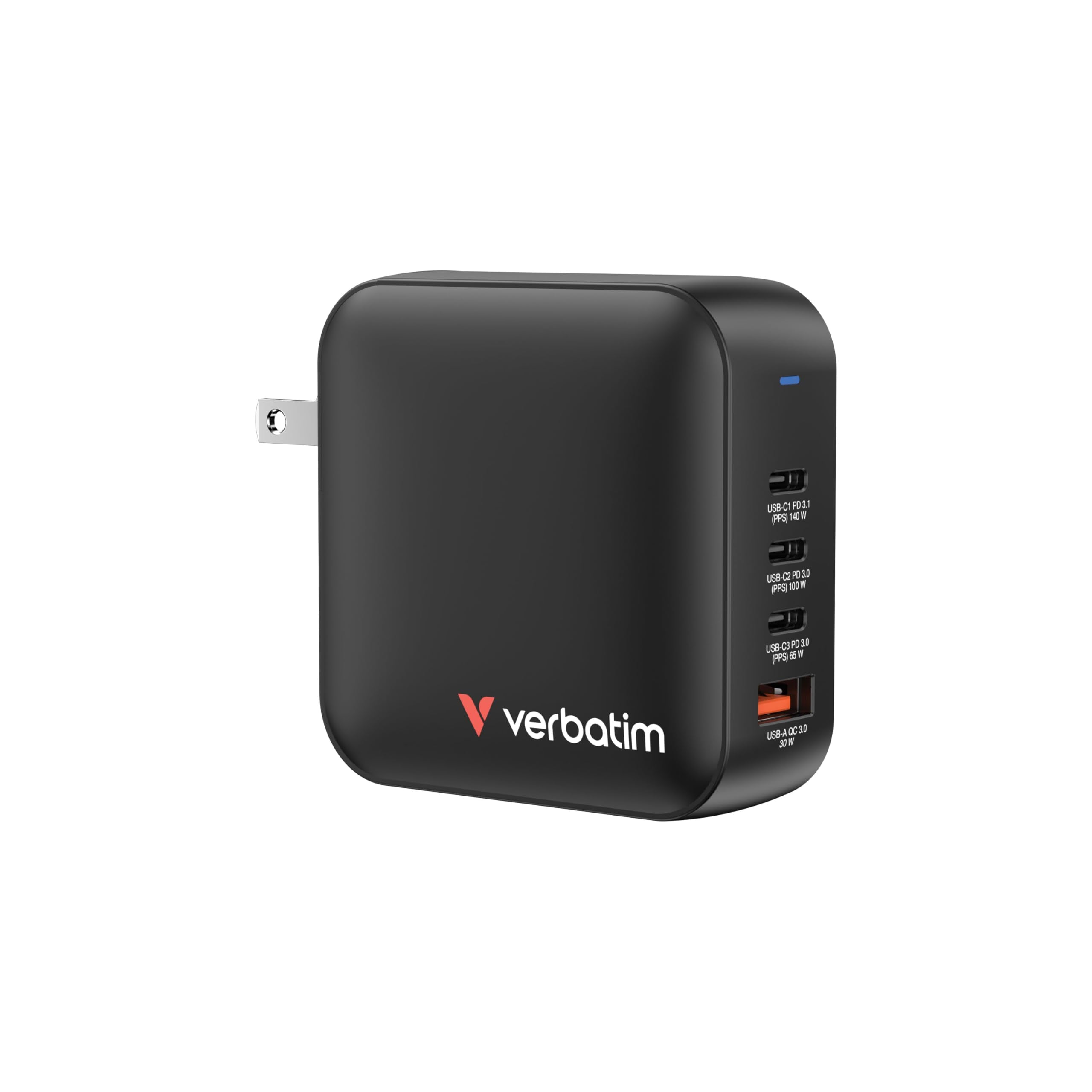 VERBATIM MINI GAN CHARGER 165W 4 PORT US/EU/UK ADP WCF (P)