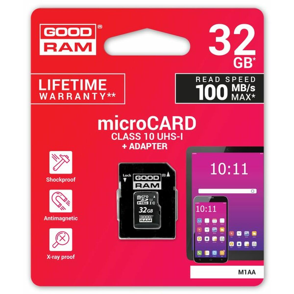 Carte Mémoire GoodRAM 32 Go (Avec Adaptateur carte SD)
