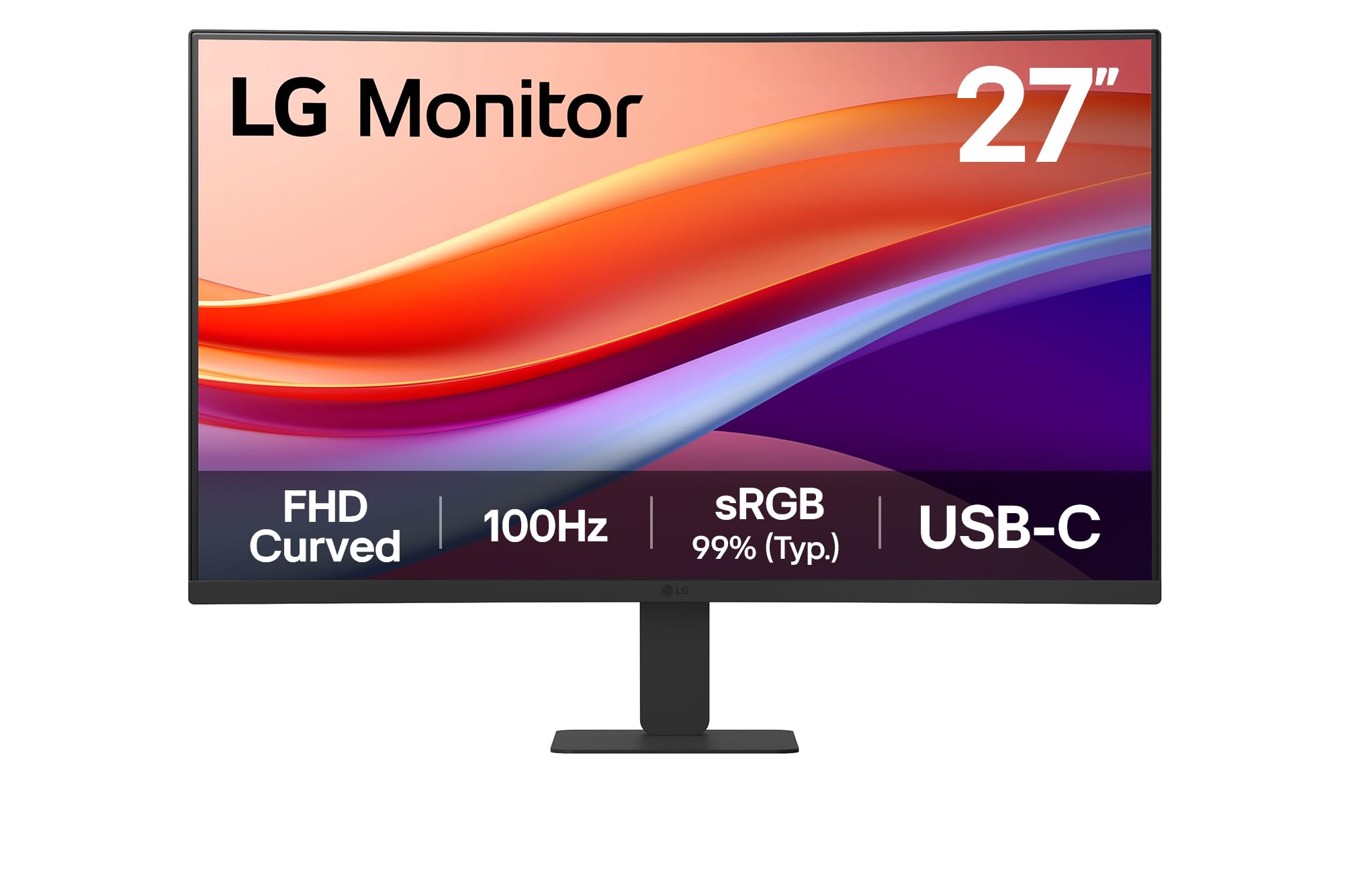 LG - Ecran LCD incurve - 27p - 1920x1080 FHD 100 Hz - VA - 5 ms - Inclinable - Garantie 3 ans