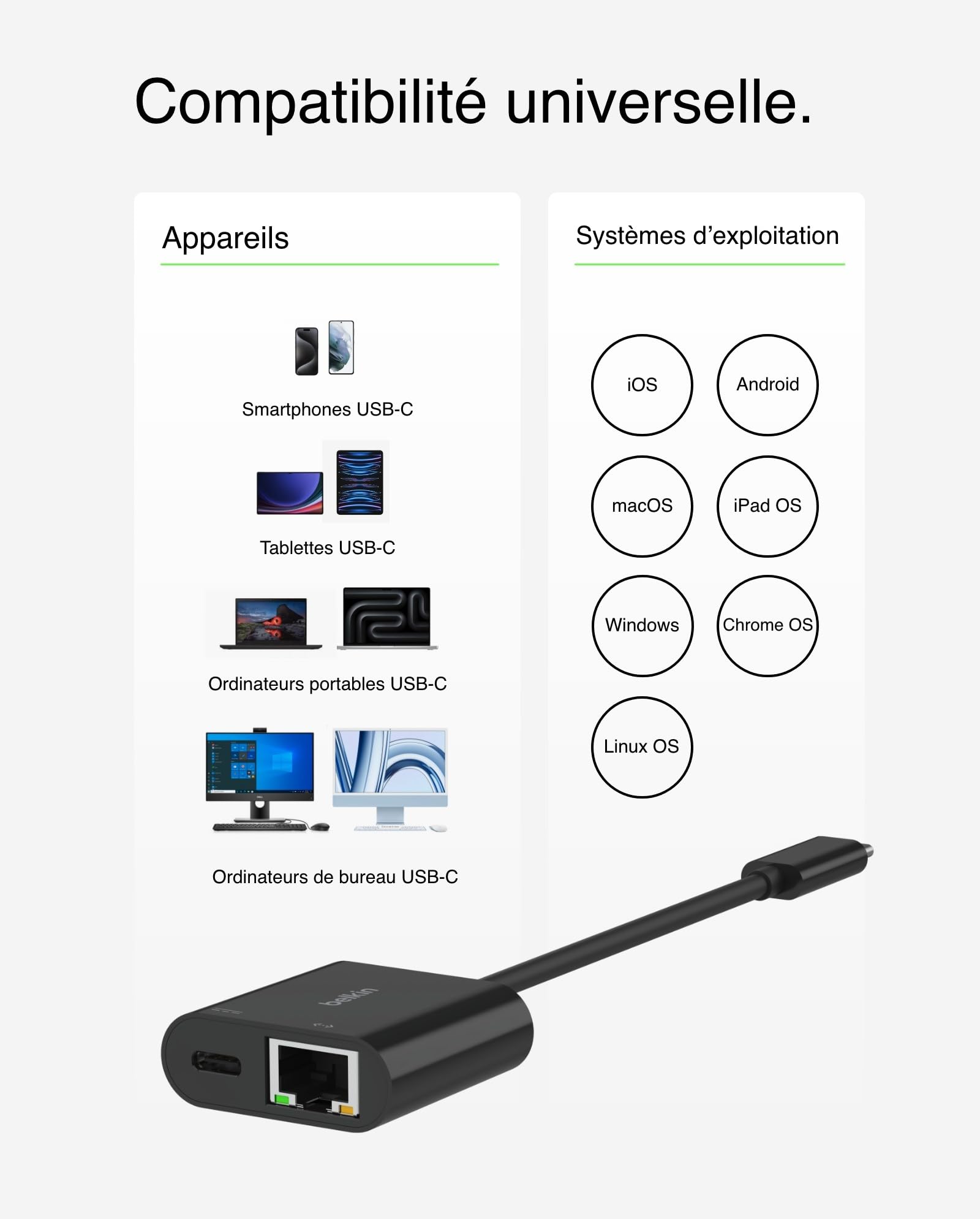 BELKIN USB-C Ethernet Adapter 100W PD