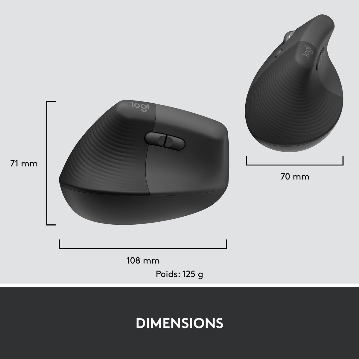 LOGITECH LIFT FOR BUSINESS LEFT - GRAPHITE / BLACK - EMEA