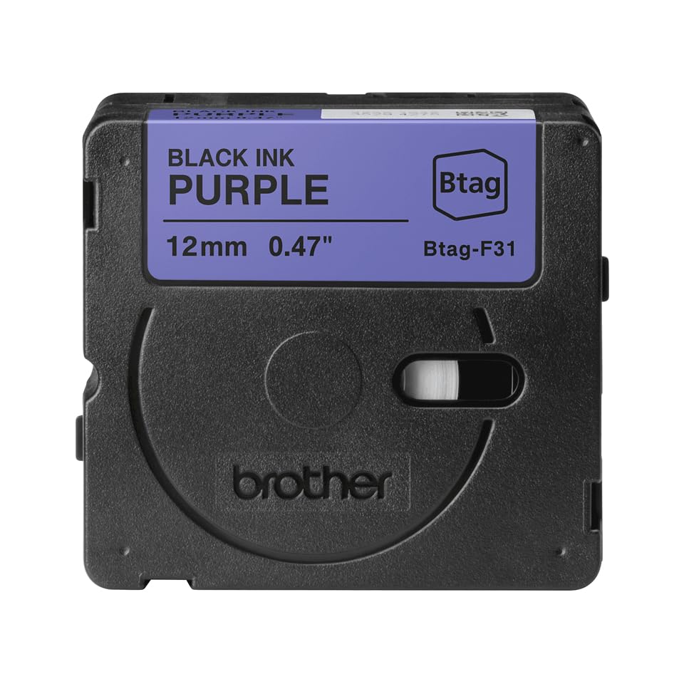 BROTHER 12MM Black on Purple BTAGF31 Ribbon