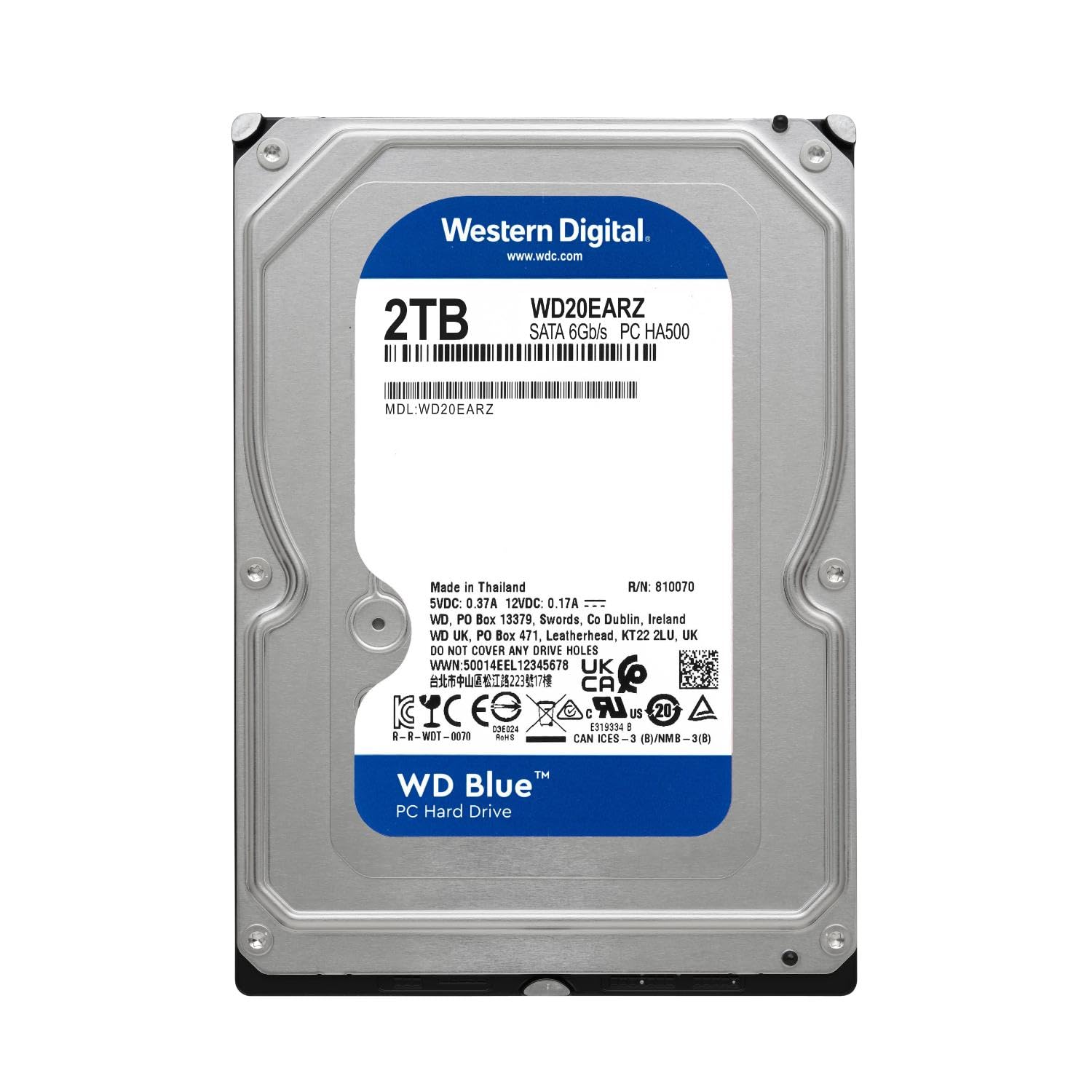 WD Blue 2To SATA 6Gb/s HDD internal 3.5p serial ATA 256Mo cache 5400tPM RoHS compliant Bulk