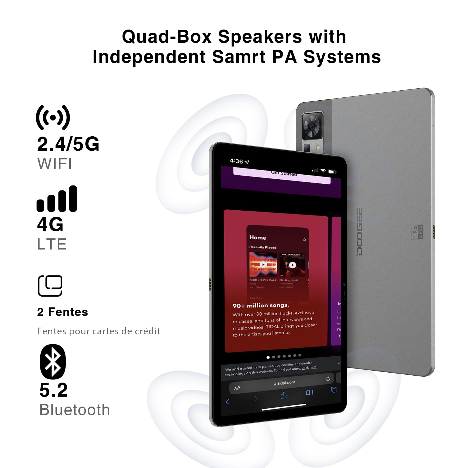 Doogee T30 Pro (Tablette 4G - 11'', 256 Go, 8 Go RAM) Gris