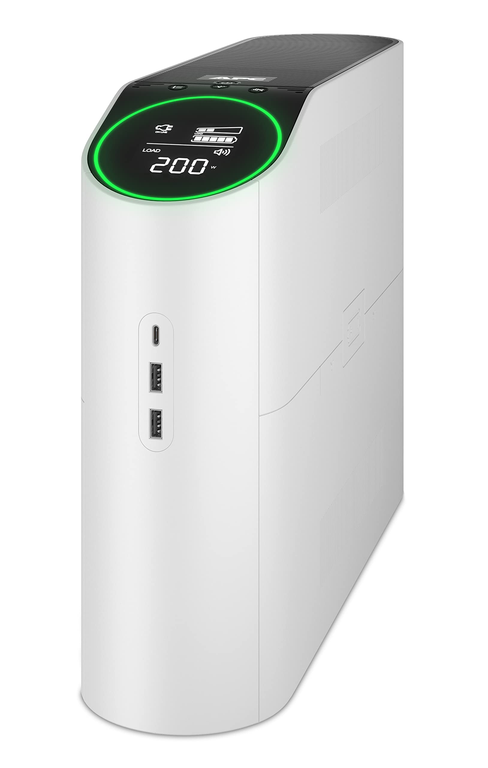 APC Back-UPS Pro 2200VA/1320W Tower 230V 4x Schuko and 2x IEC C13 outputs RGB lighting pure sine wave Arctic white