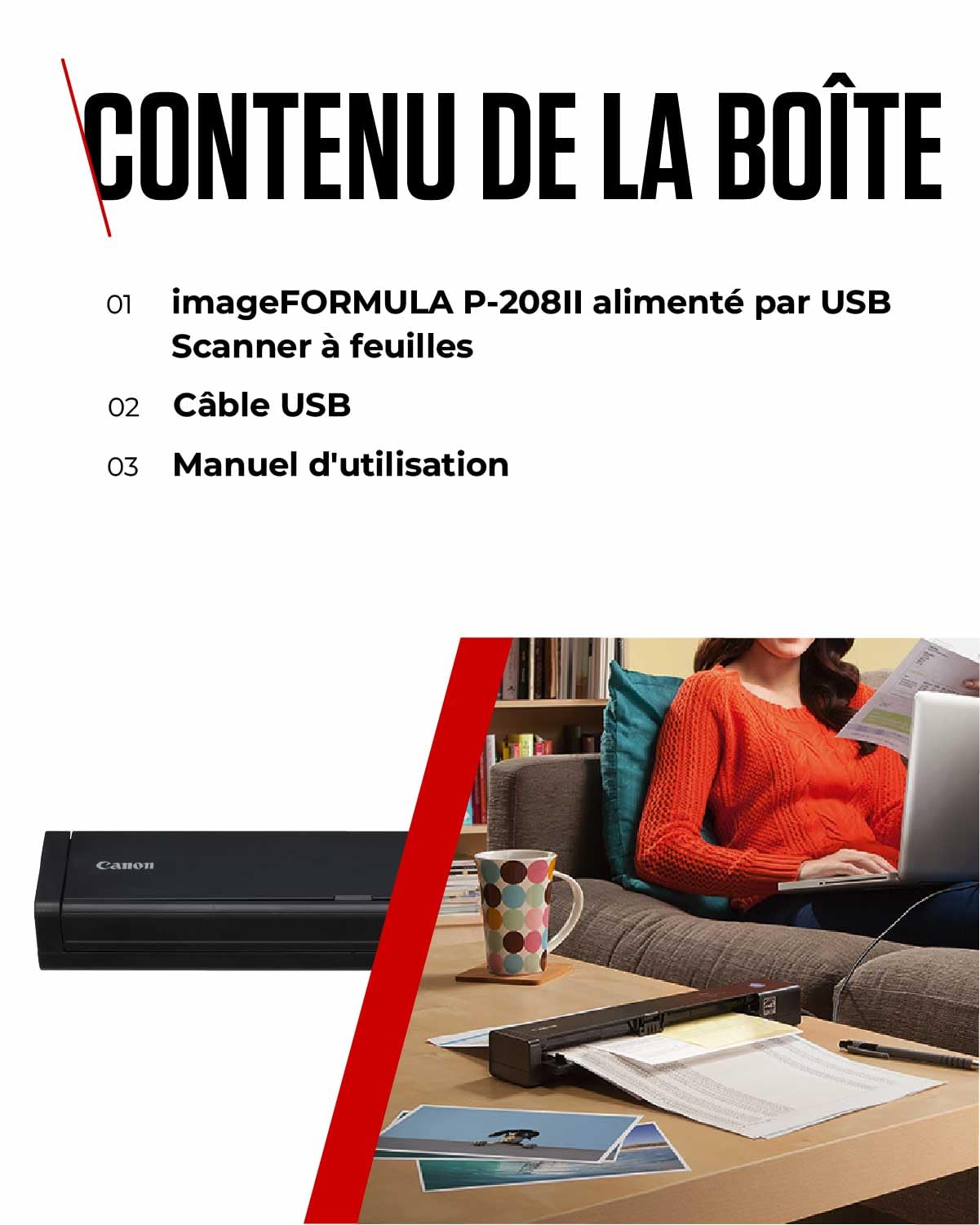 CANON P-208II Document scanner CMOS/CIS Duplex Legal 600x600dpi 8ppm mono/8ppm colour ADF 10sheets 100scans/d USB 2.0