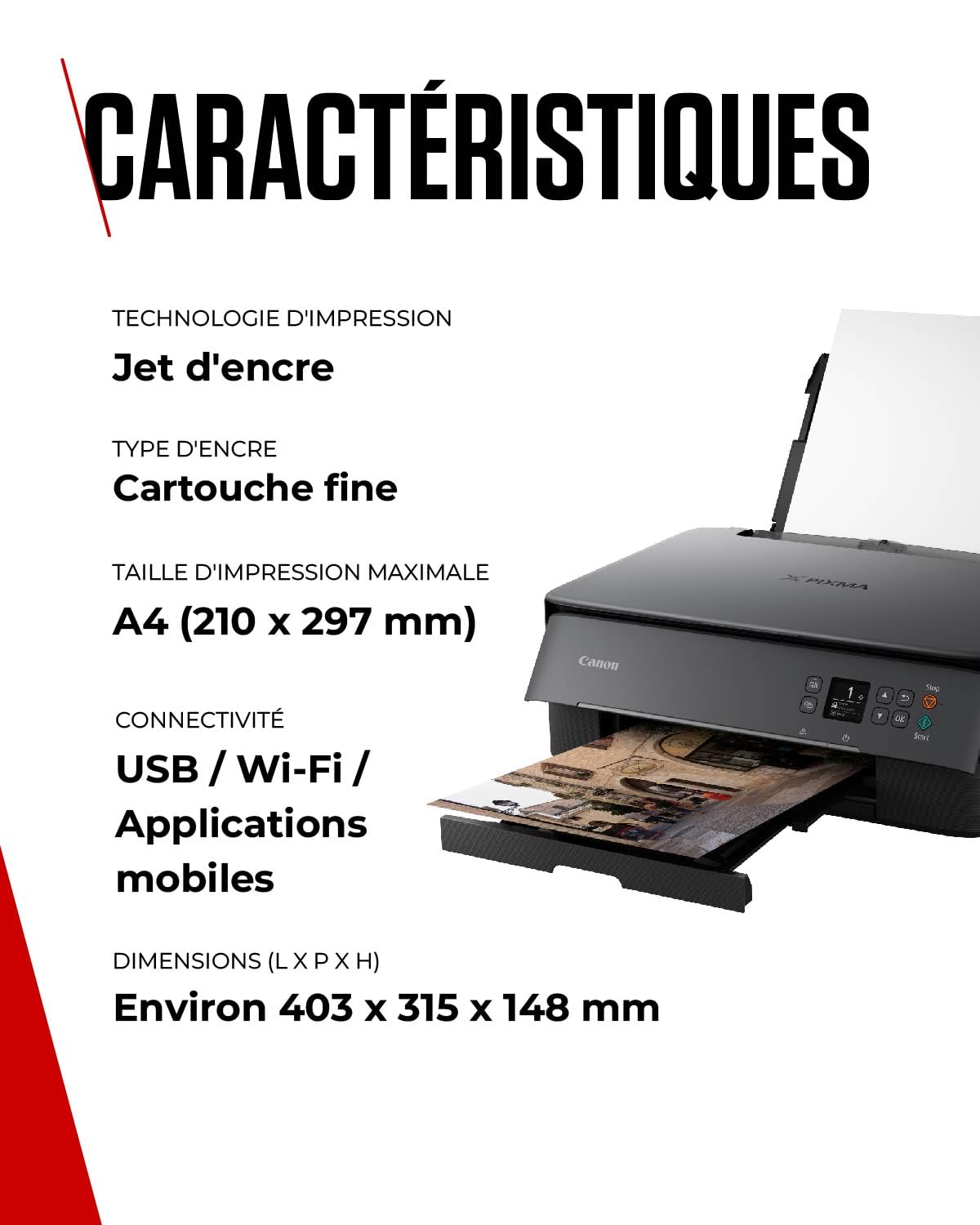 CANON PIXMA TS5350i MFP colour inkjet A4 13ipm Print 200sheets USB Wi-Fi Black (P)