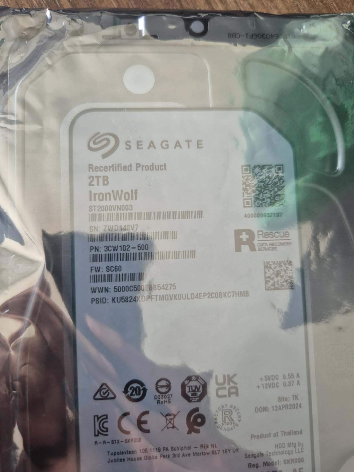 NAS HDD IronWolf 2TB 5.4k SATA