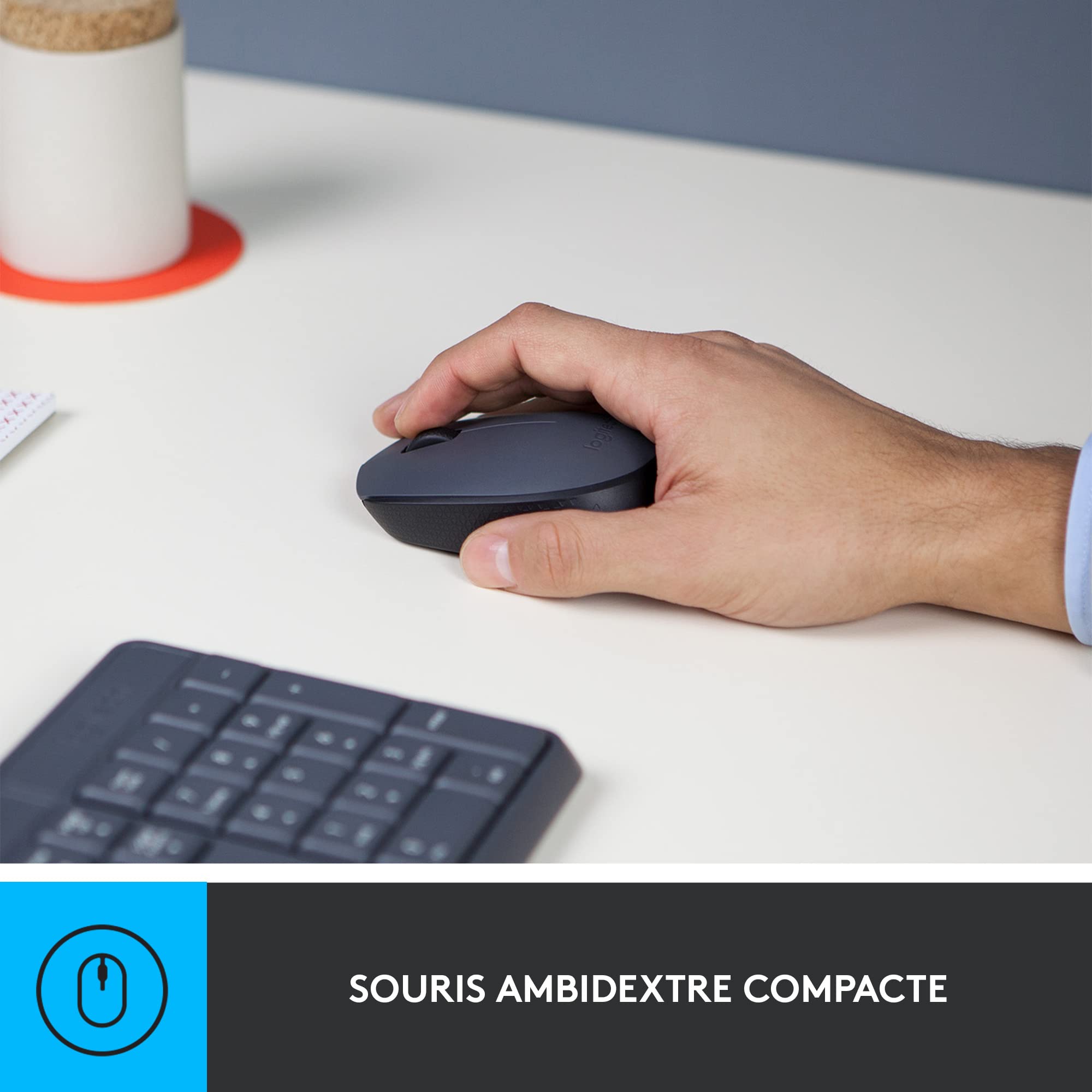 LOGITECH MK235 wireless Keyboard + Mouse Combo Grey FRA