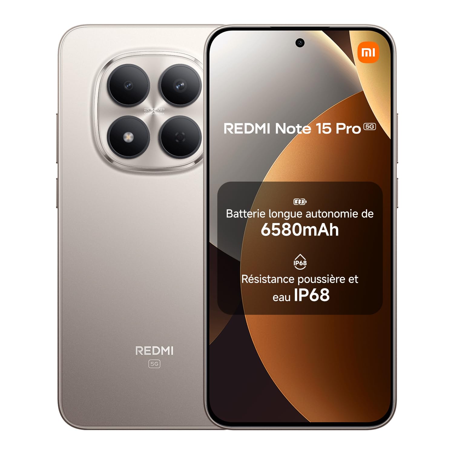 Xiaomi Redmi Note 15 Pro 5G (6.83'' - 512 Go, 8 Go RAM) Gris Titane