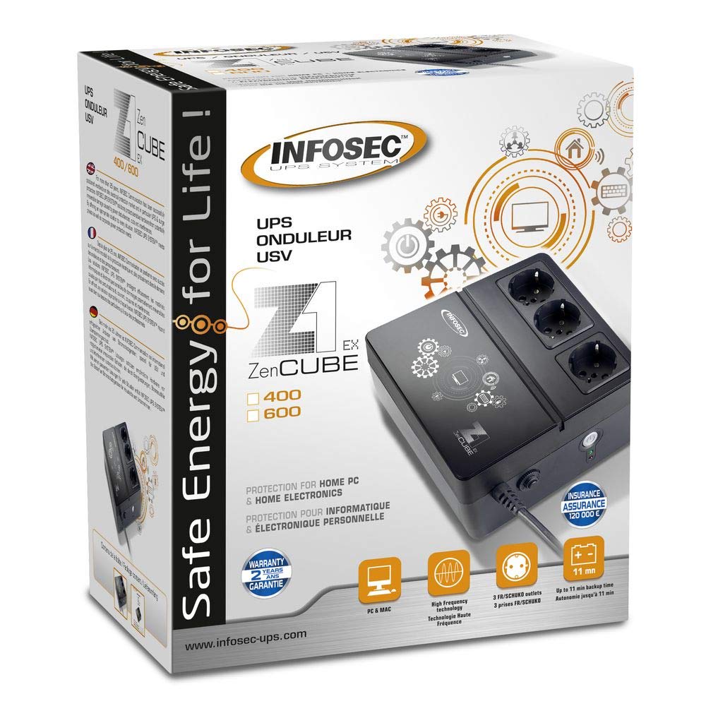 INFOSEC Onduleur Z1 ZenCube EX 400 VA