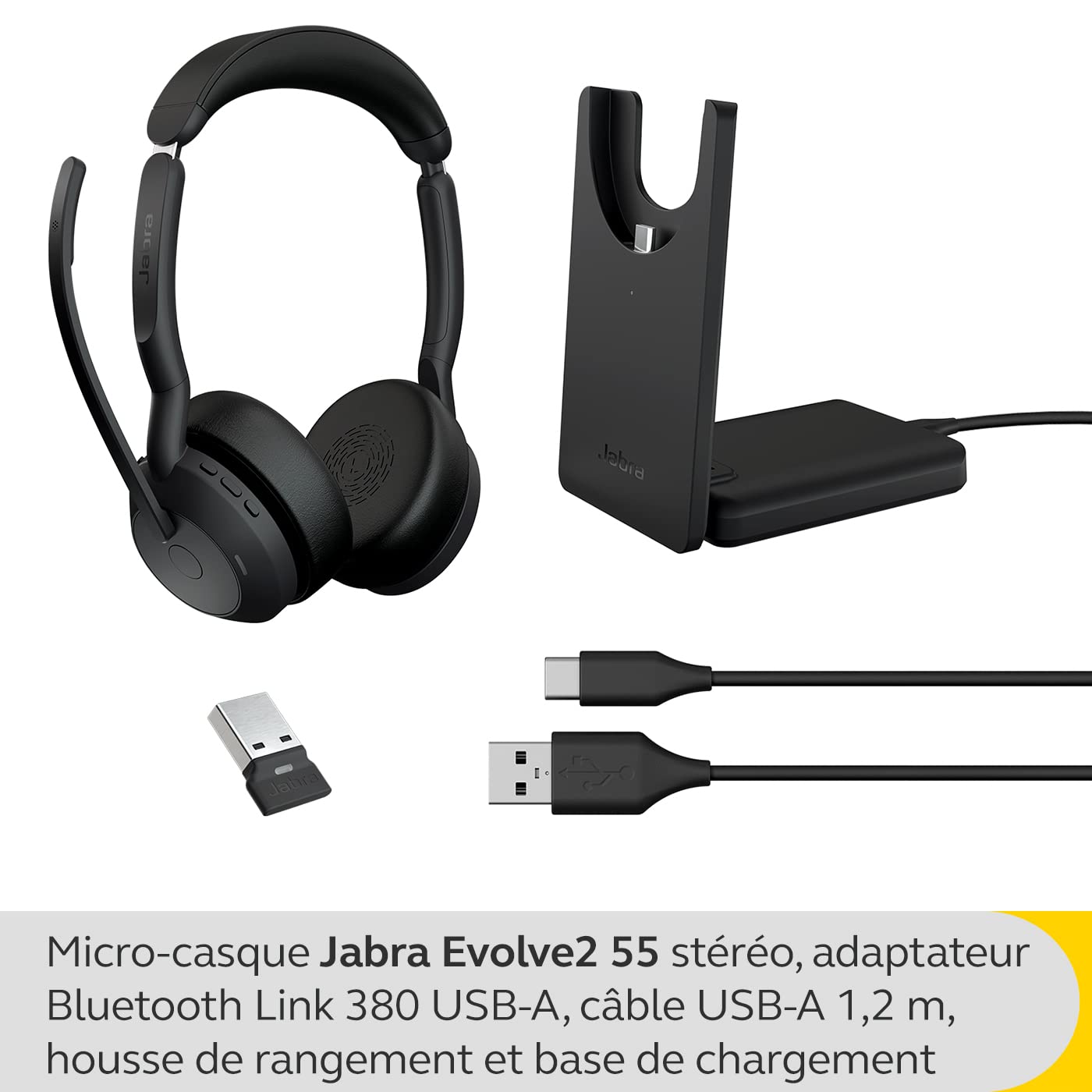 Jabra Evolve2 55 Link380a MS Stereo Stan