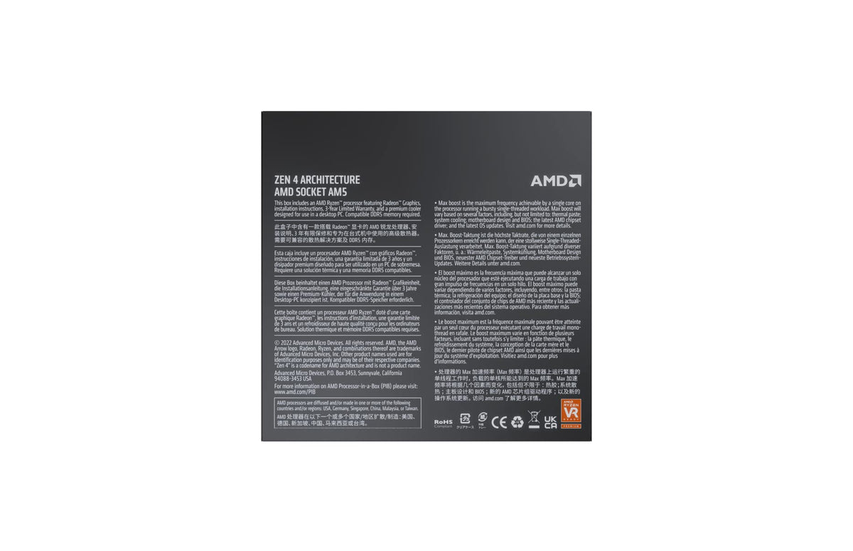 AMD Ryzen 9 7900 5.4GHz AM5 12C/24T 65W 76Mo with Wraith Prism Cooler BOX