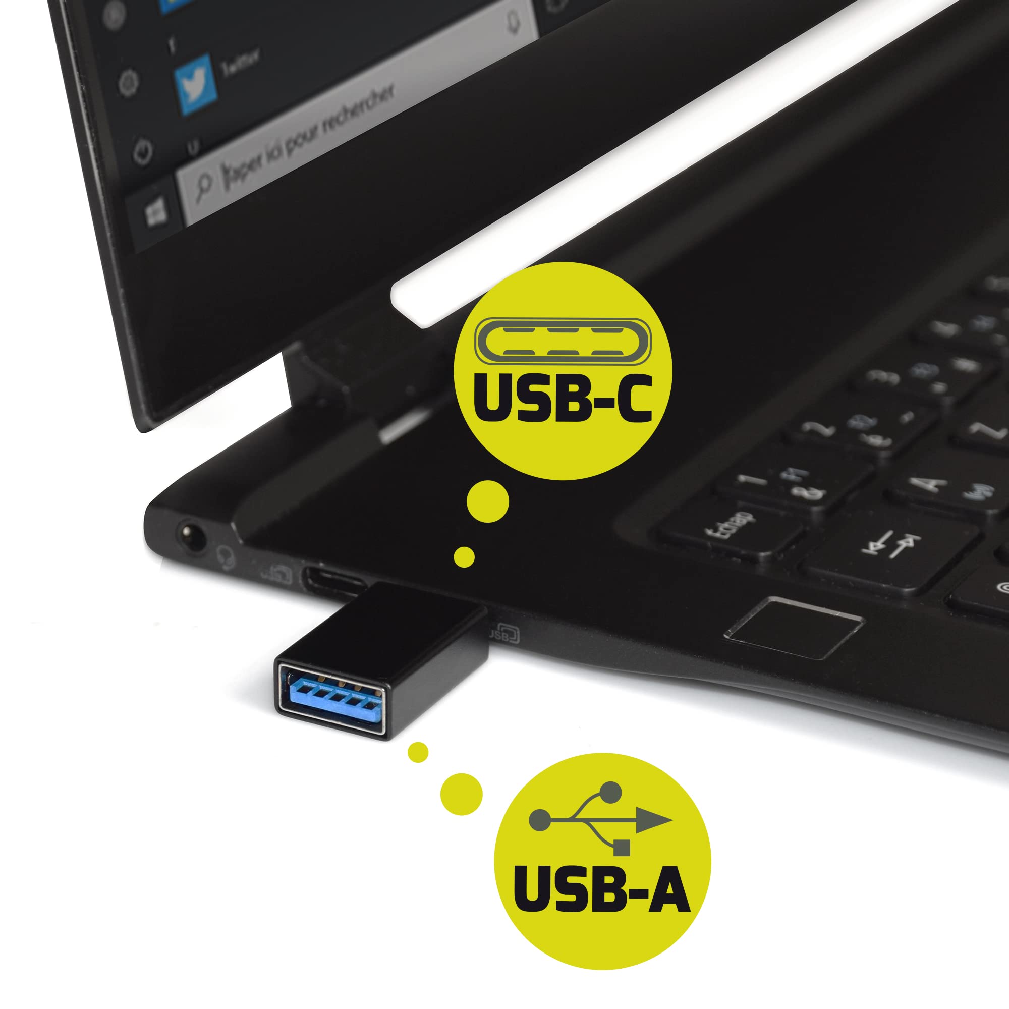 PORT DESIGNS Twin Pack - USB Type C to USB Type A Female Converters