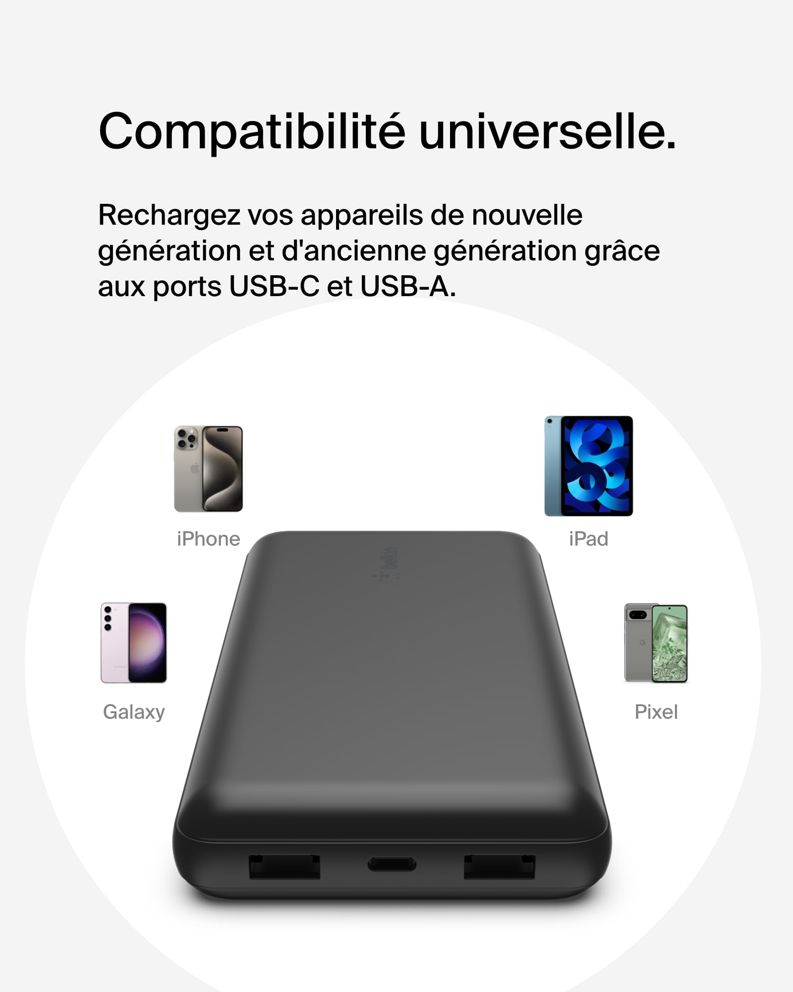 BELKIN Powerbank 20000mAh 15 W USB-C et USB-A