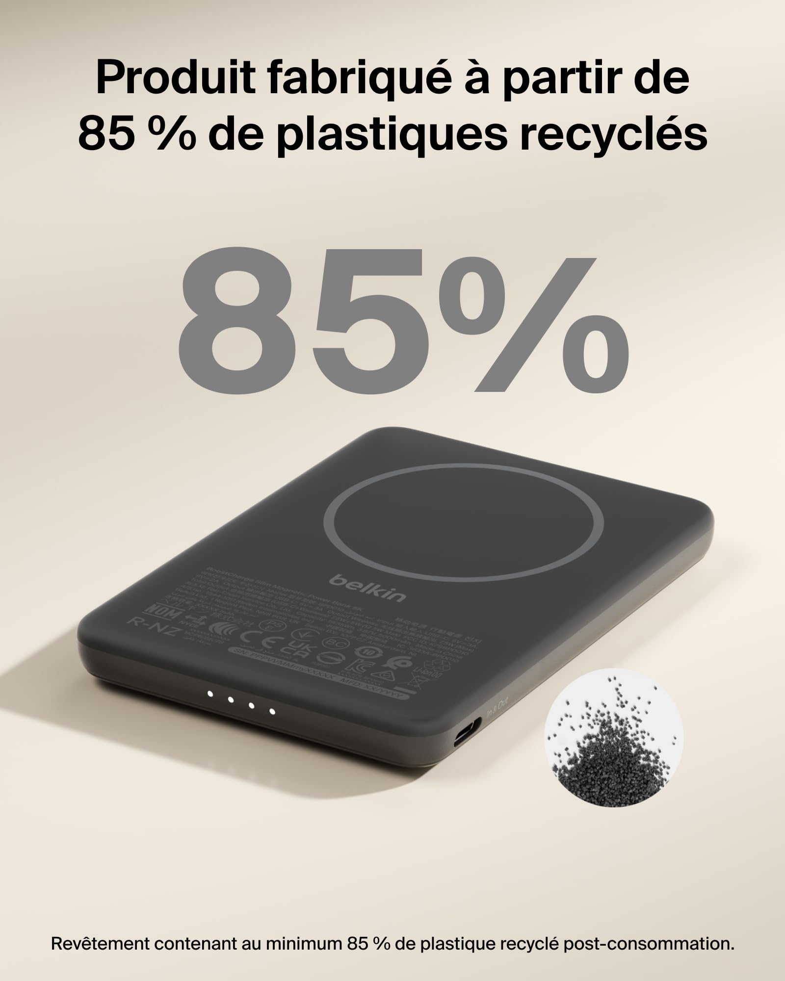 BELKIN BoostCharge Slim 5k Magnetic 7.5w Black